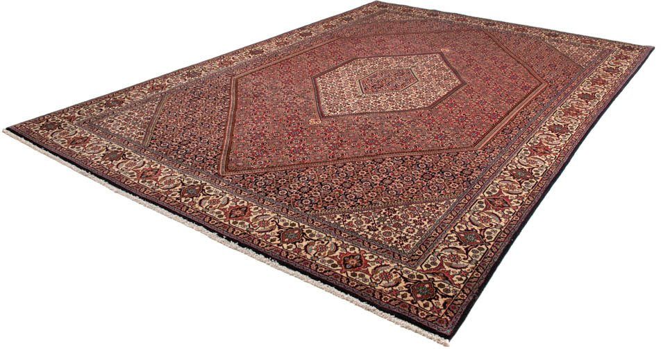 Orientteppich Perser - Bidjar - 350 x 248 cm - hellrot, morgenland, rechteckig, Höhe: 15 mm, Wohnzimmer, Handgeknüpft, Einzelstück mit Zertifikat