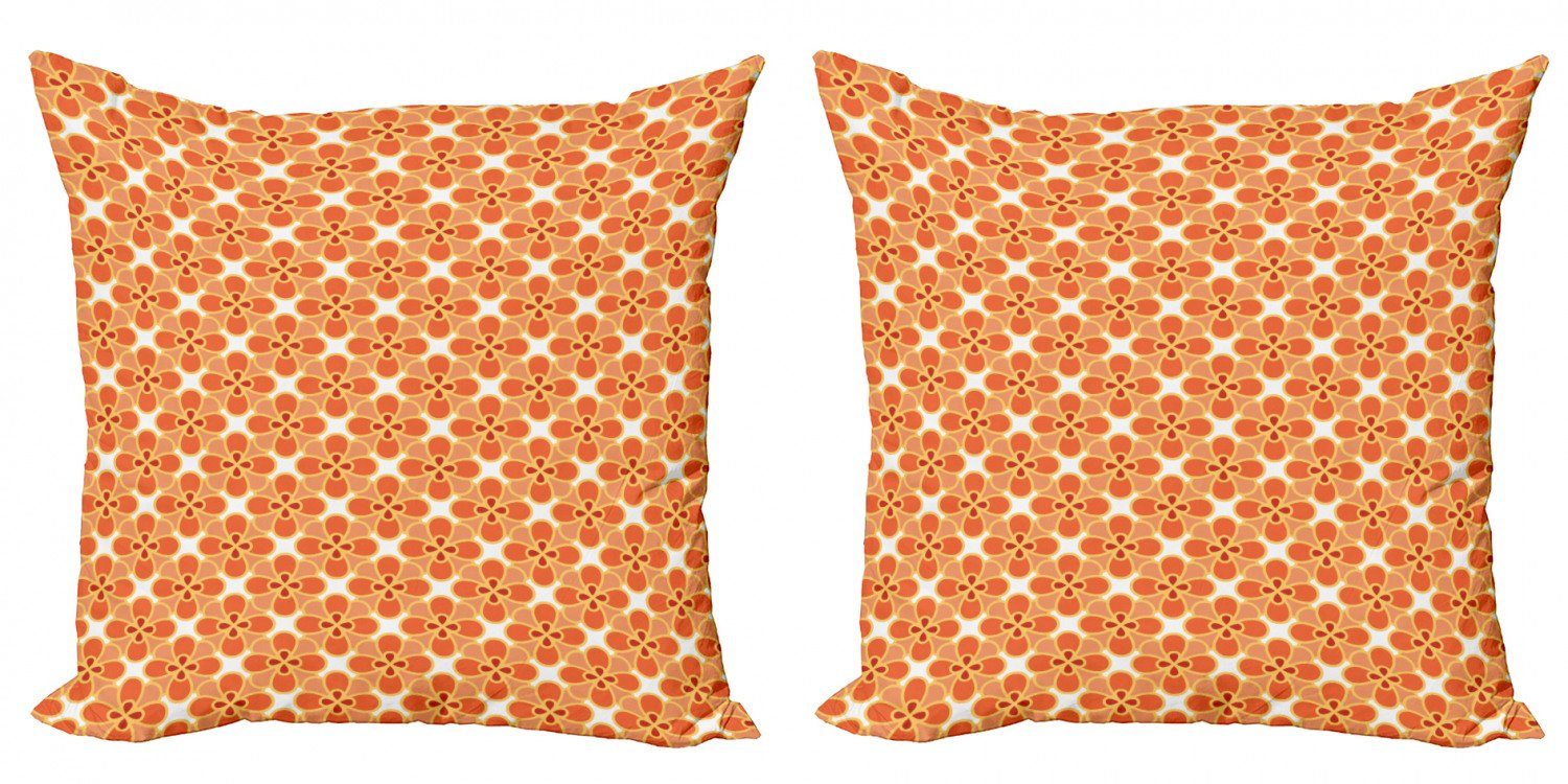 Kissenbezüge Modern Accent Doppelseitiger Digitaldruck, Abakuhaus (2 Stück), Blume Orange Blossom Einfache Motive | Kissenbezüge
