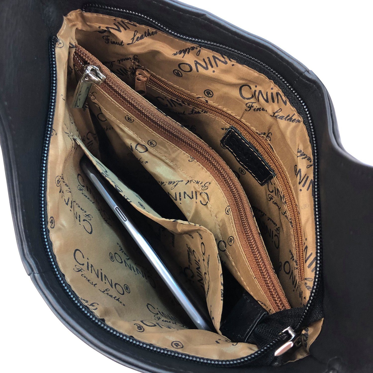 Cinino Handtasche Giulia, Ledertasche Umhängetasche Crossbody Bag