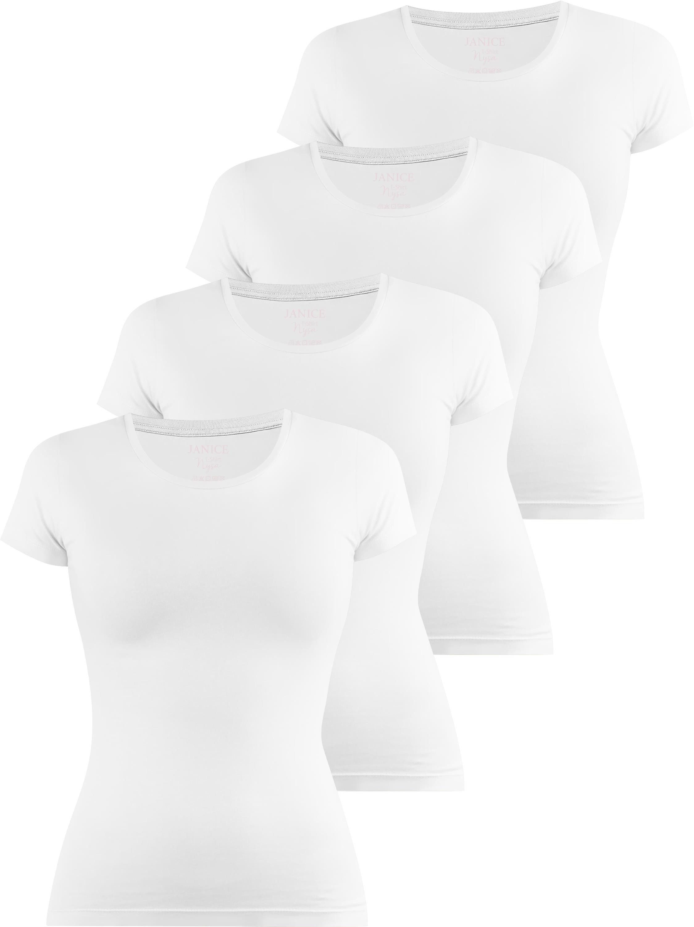 Janice Kurzarmshirt 4 x Damen T-Shirt Nysa Figurbetontes Shirt aus Baumwolle. € 45,00