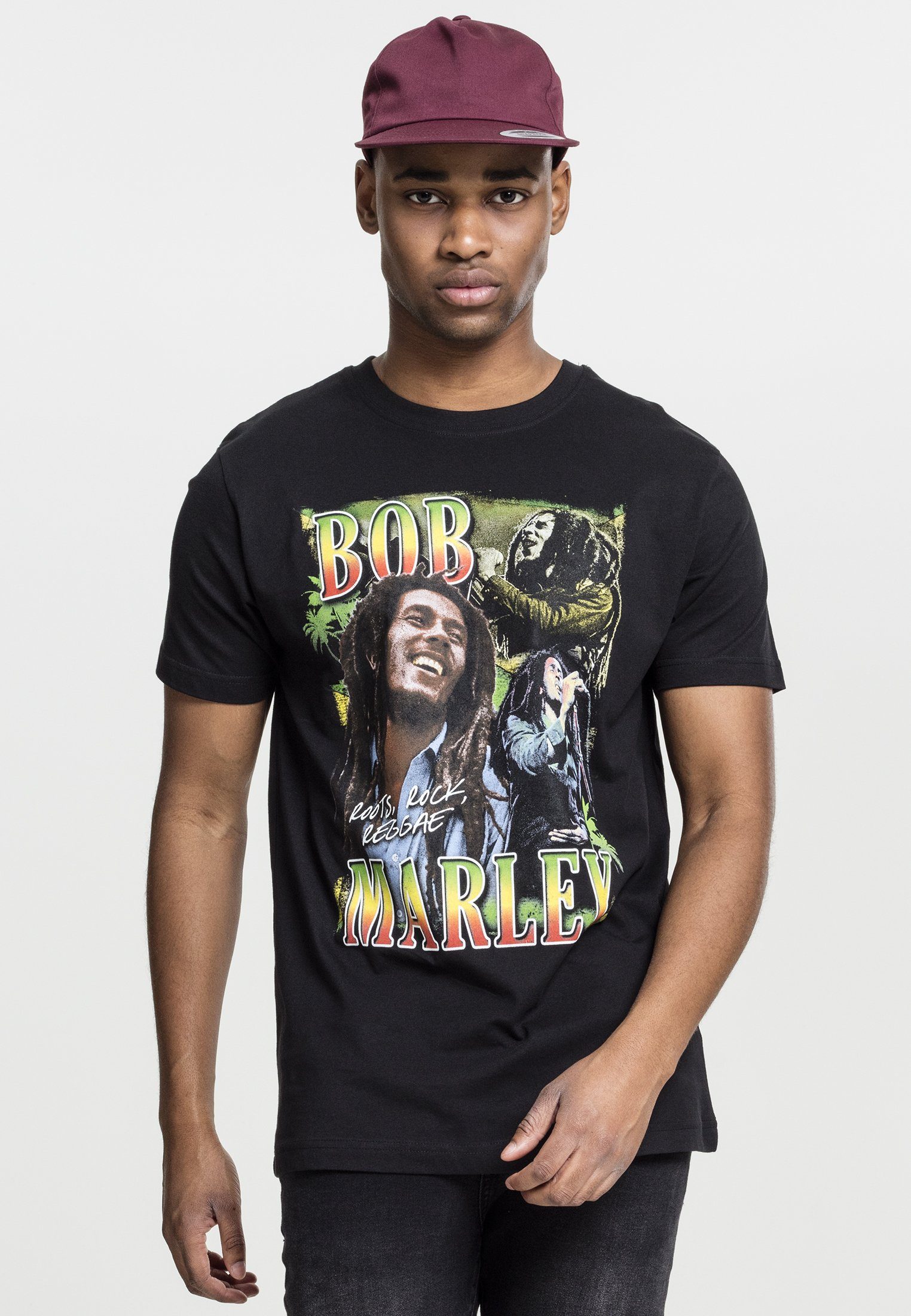 MisterTee Kurzarmshirt Herren Bob Marley Roots Tee (1-tlg) MT567 black Bob Marley Roots