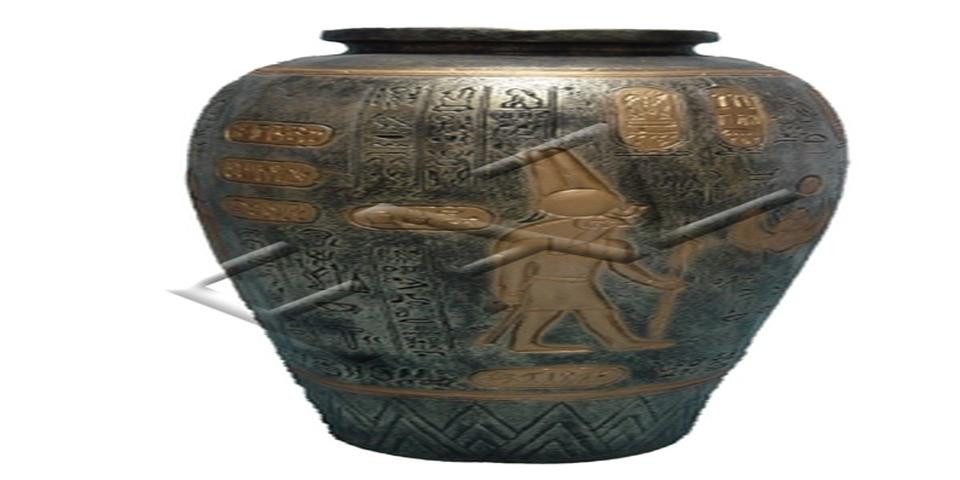 JVmoebel Dekovase Dekorative Vase Blumenvase Ägyptische Vase Blumentopf Deko (Ägyptische Vase Material : Kunststoff 64 cm Höhe), Made in Europa