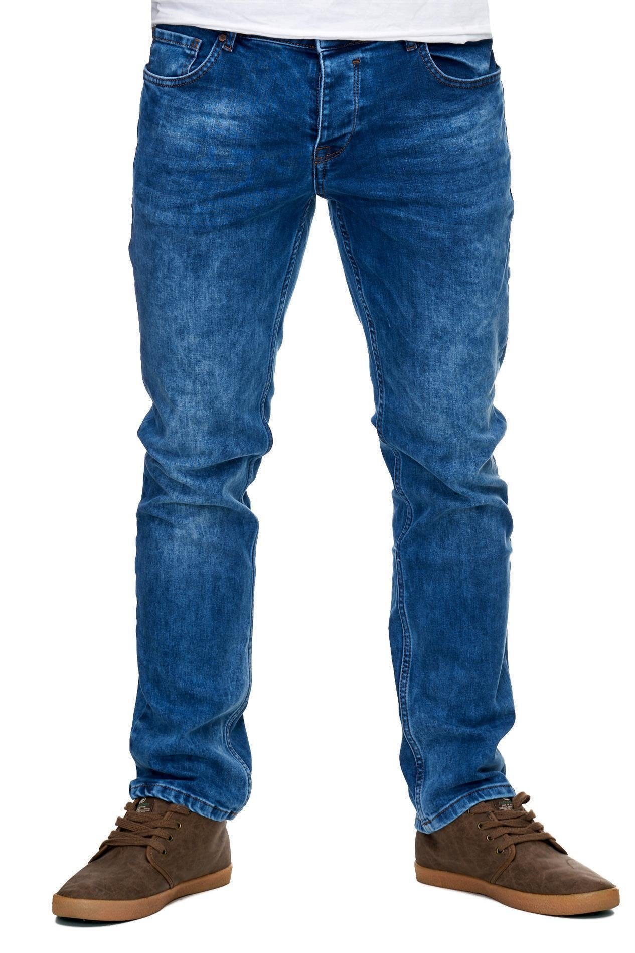 Fit Stretch Stretch-Denim Slim Jeans-Hose Jeans-Herren Basic Stretch-Jeans Reslad Slim blau Jeans-Hose Fit Reslad Style