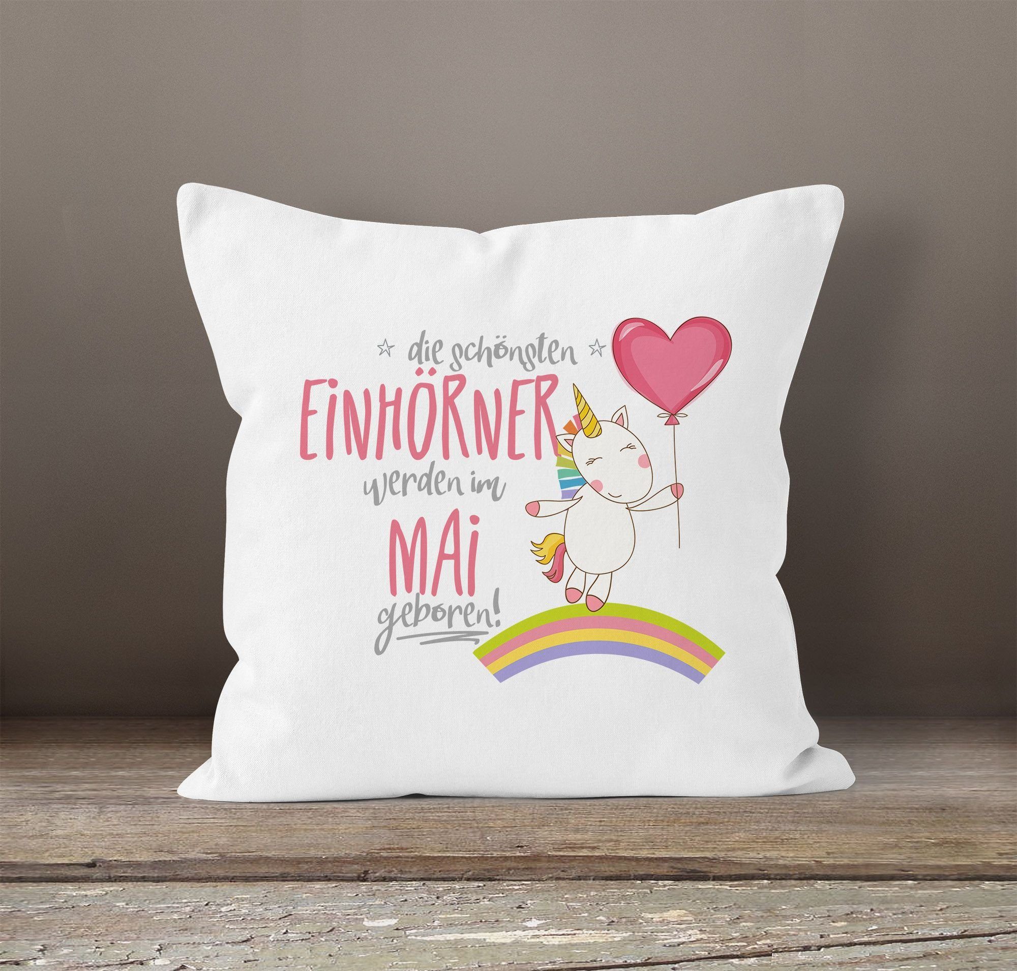 MoonWorks Dekokissen Kissenbezug die schönsten Einhörner günstig online kaufen