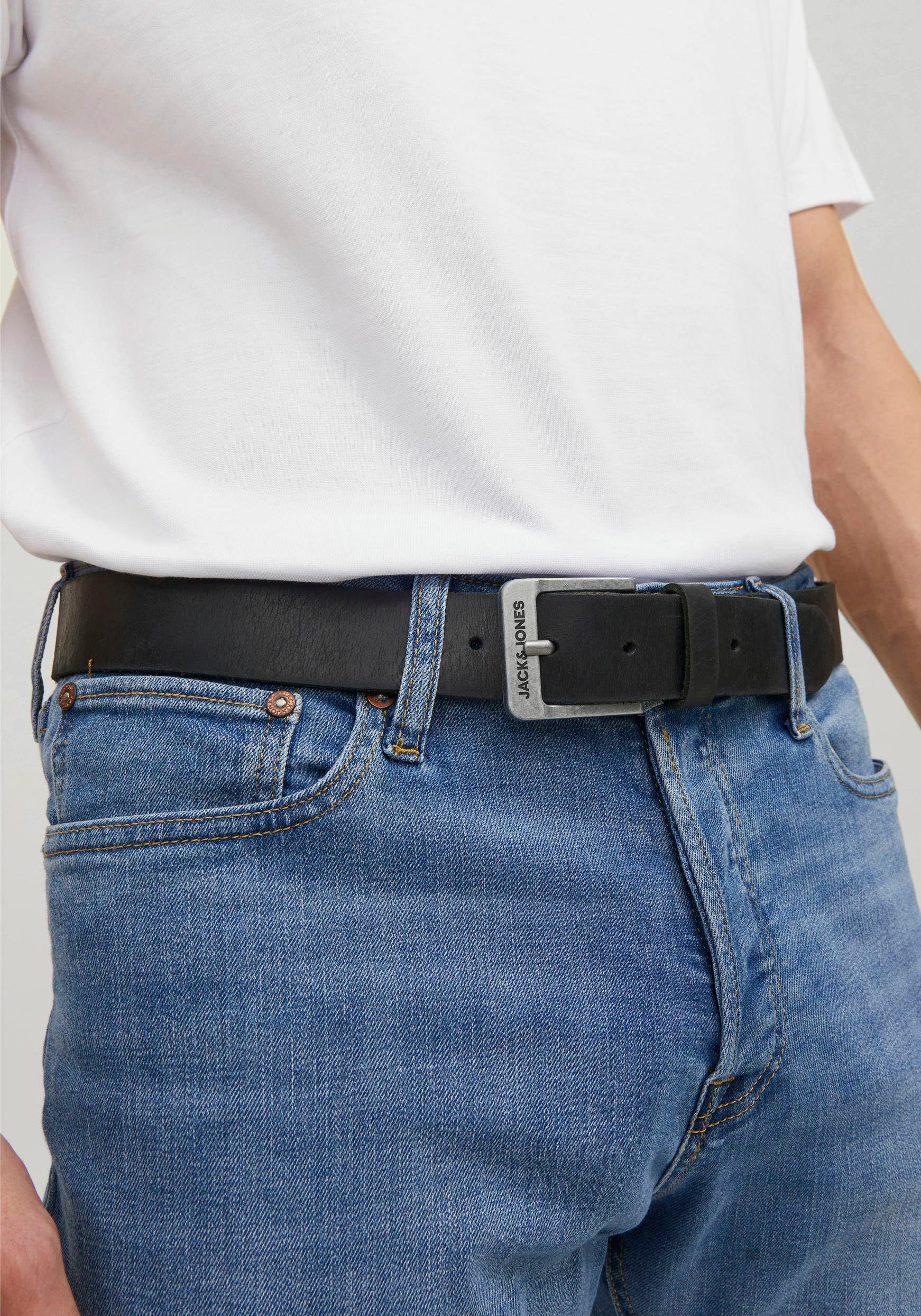 Ledergürtel Black JACROCK BELT Jack LEATHER NOOS & Jones