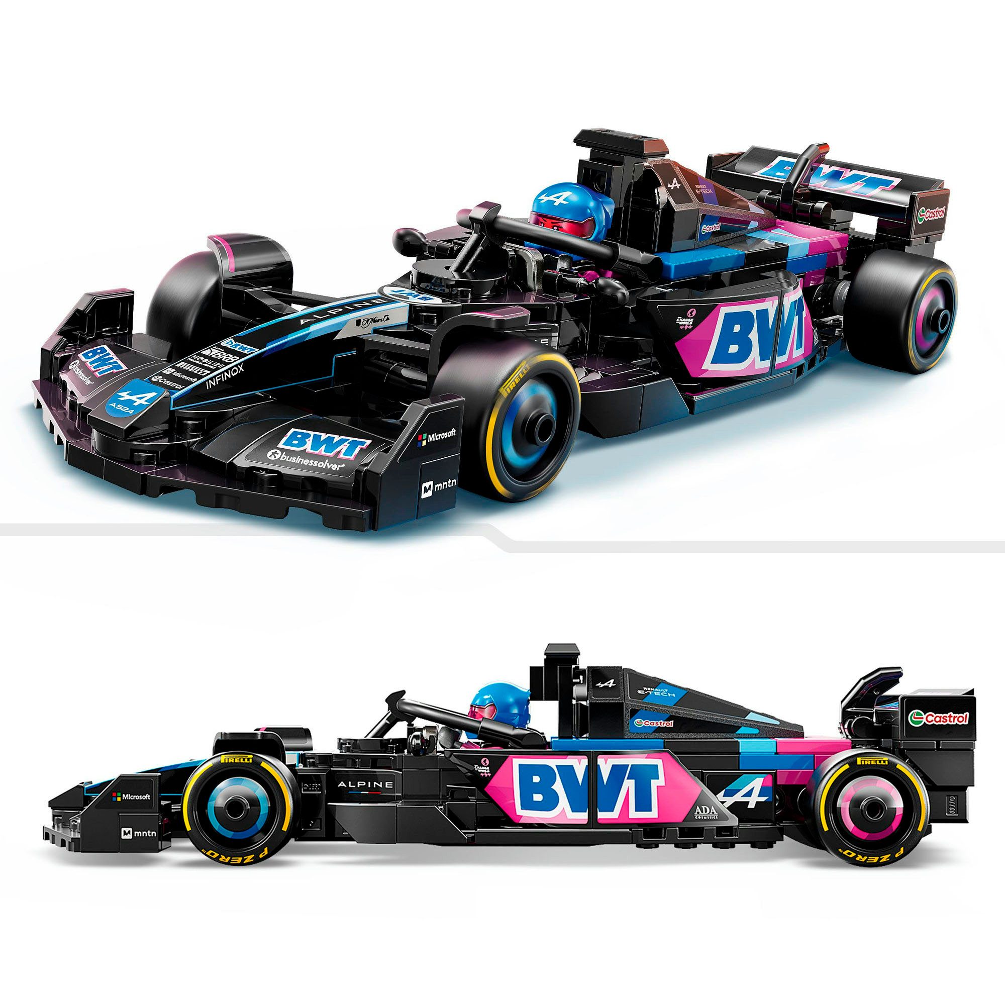 LEGO® BWT Alpine F1 Team A524 Rennauto (77248), LEGO Speed Champions Konstruktionsspielsteine, (258 St), Made in Europe – Bild 4 von 5