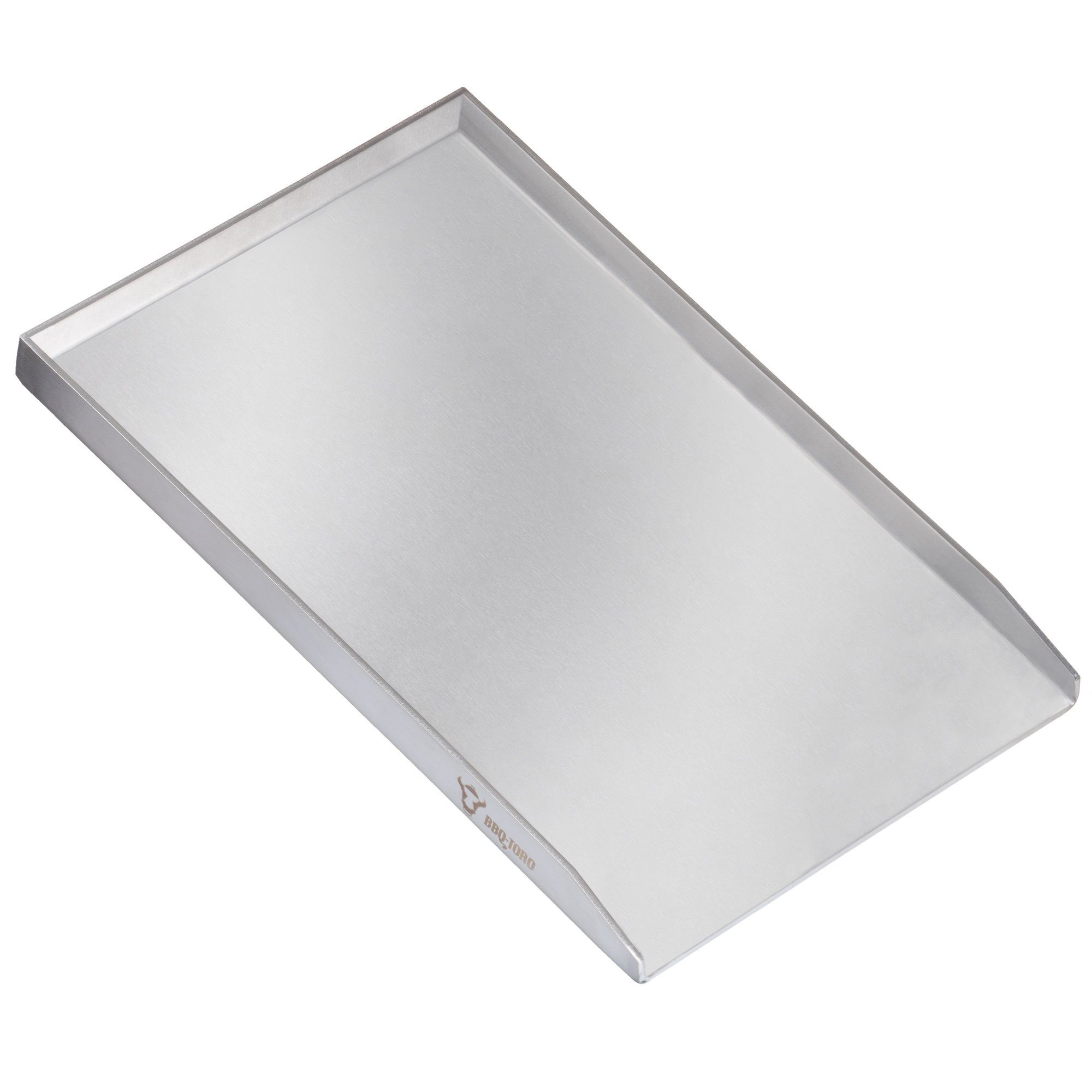 Grillplatte Edelstahl Grillpfanne, 32,5 x 49 cm, BBQ Plancha, Grillblech