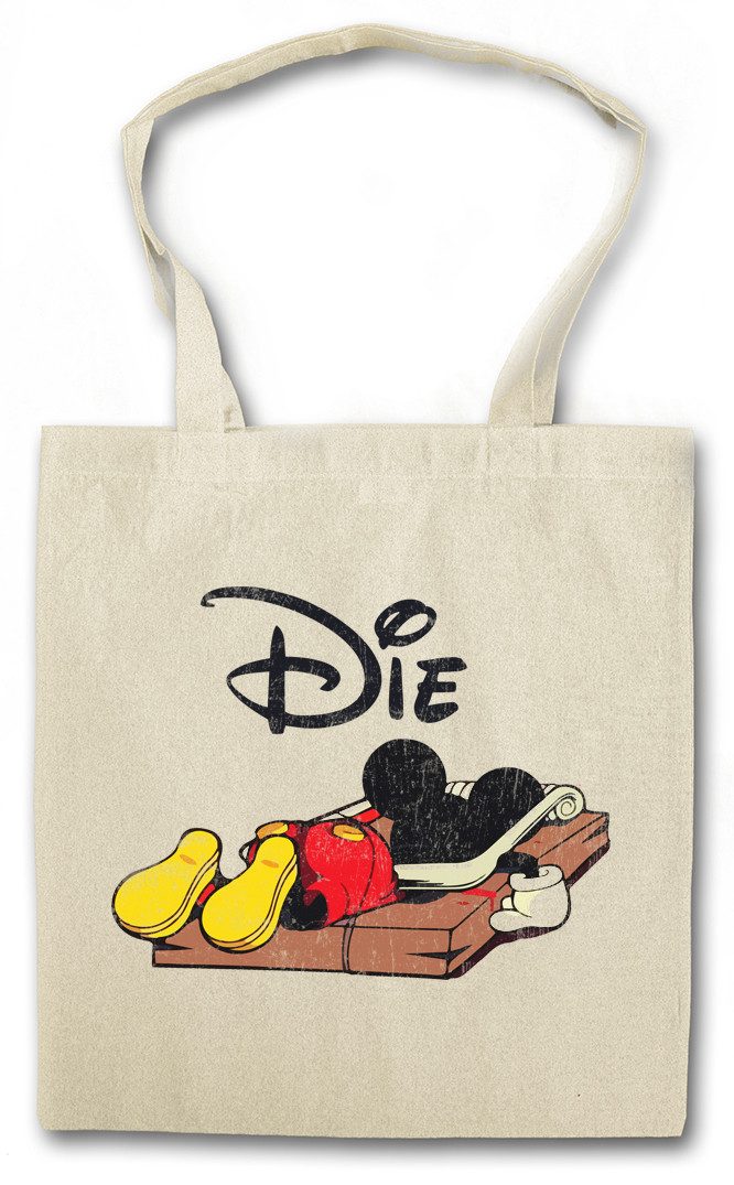 Beuteltasche Mouse Trap Stofftasche Comic Mickey Fun Die Dead Maus Cartoon Punk