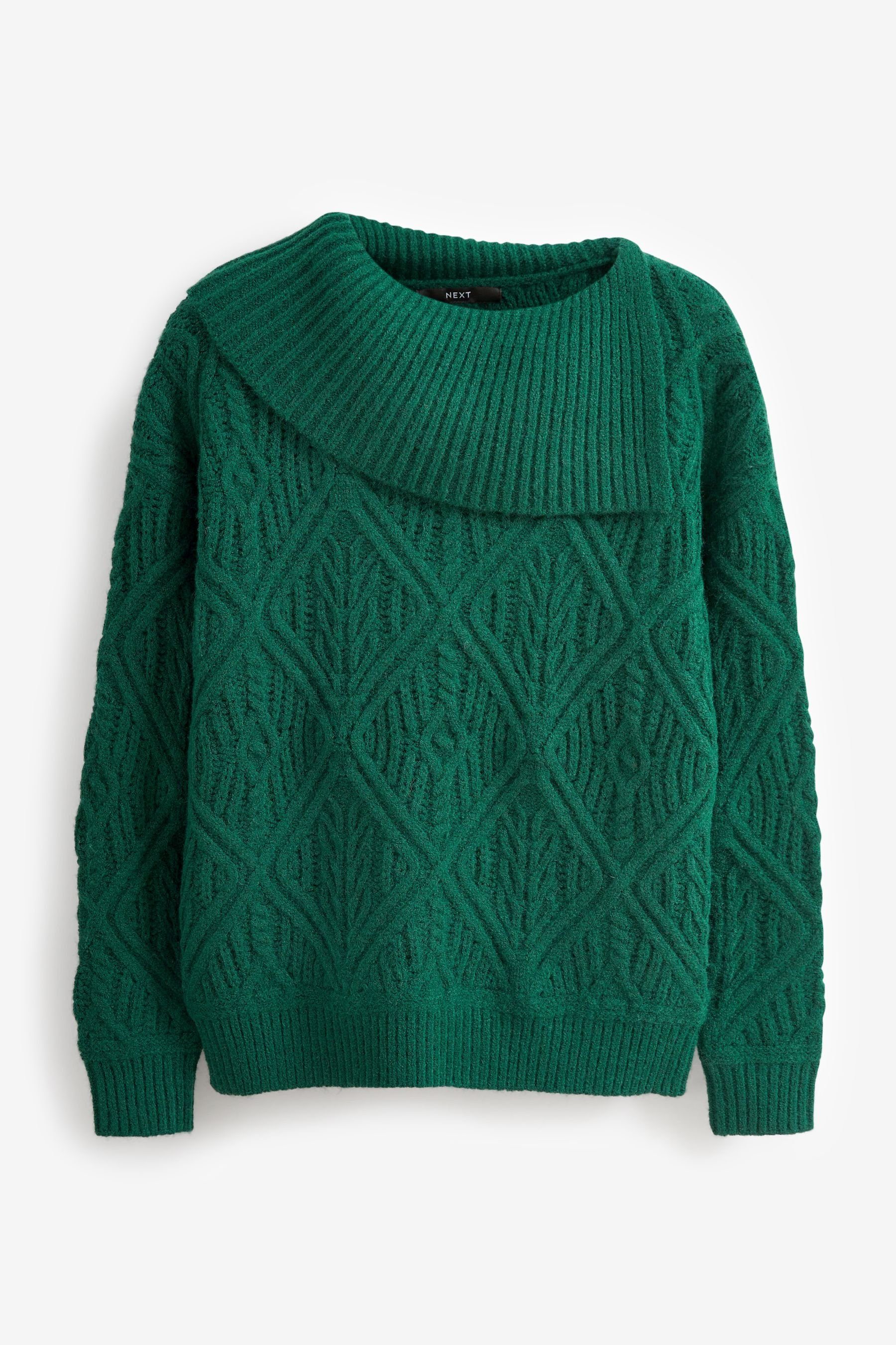 Next Strickpullover Pullover mit Ziernähten (1-tlg) Green