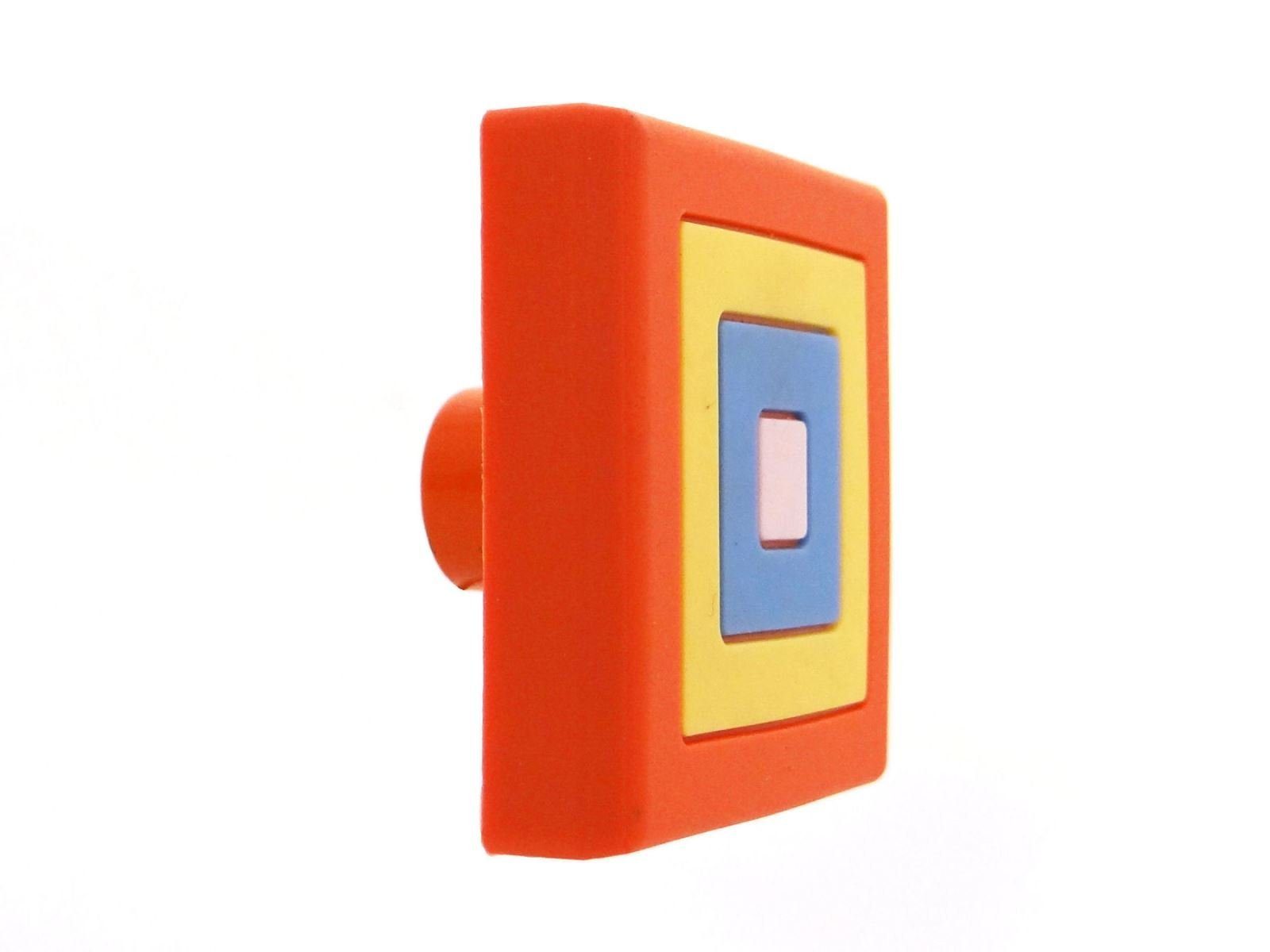 SO-TECH® Möbelknopf Kindermöbelknopf Quadrat Schraube Kinderzimmer Knopf incl. Knauf aus für bunt Gummi