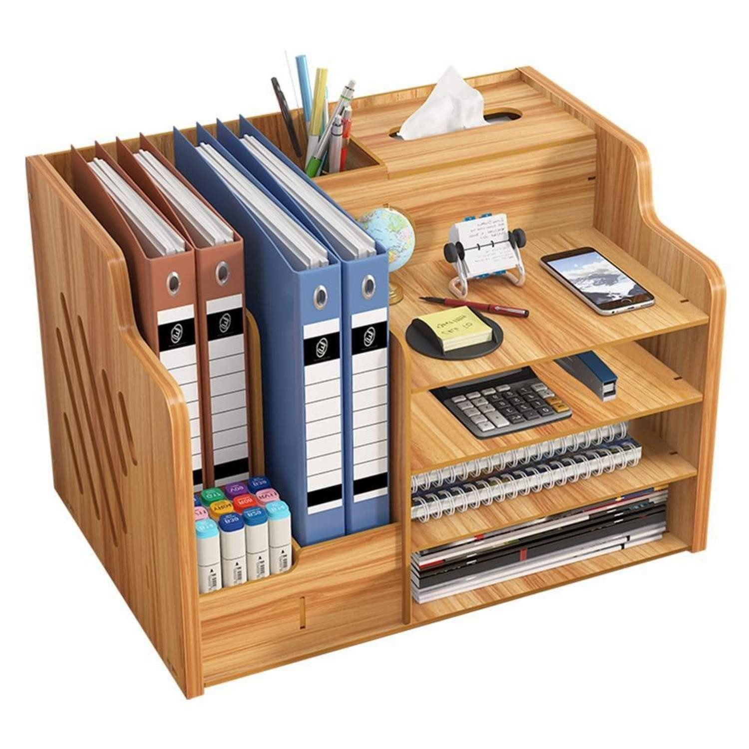 LuxusKollektion Organizer Schreibtisch-Organizer Holz A4 Kirsche