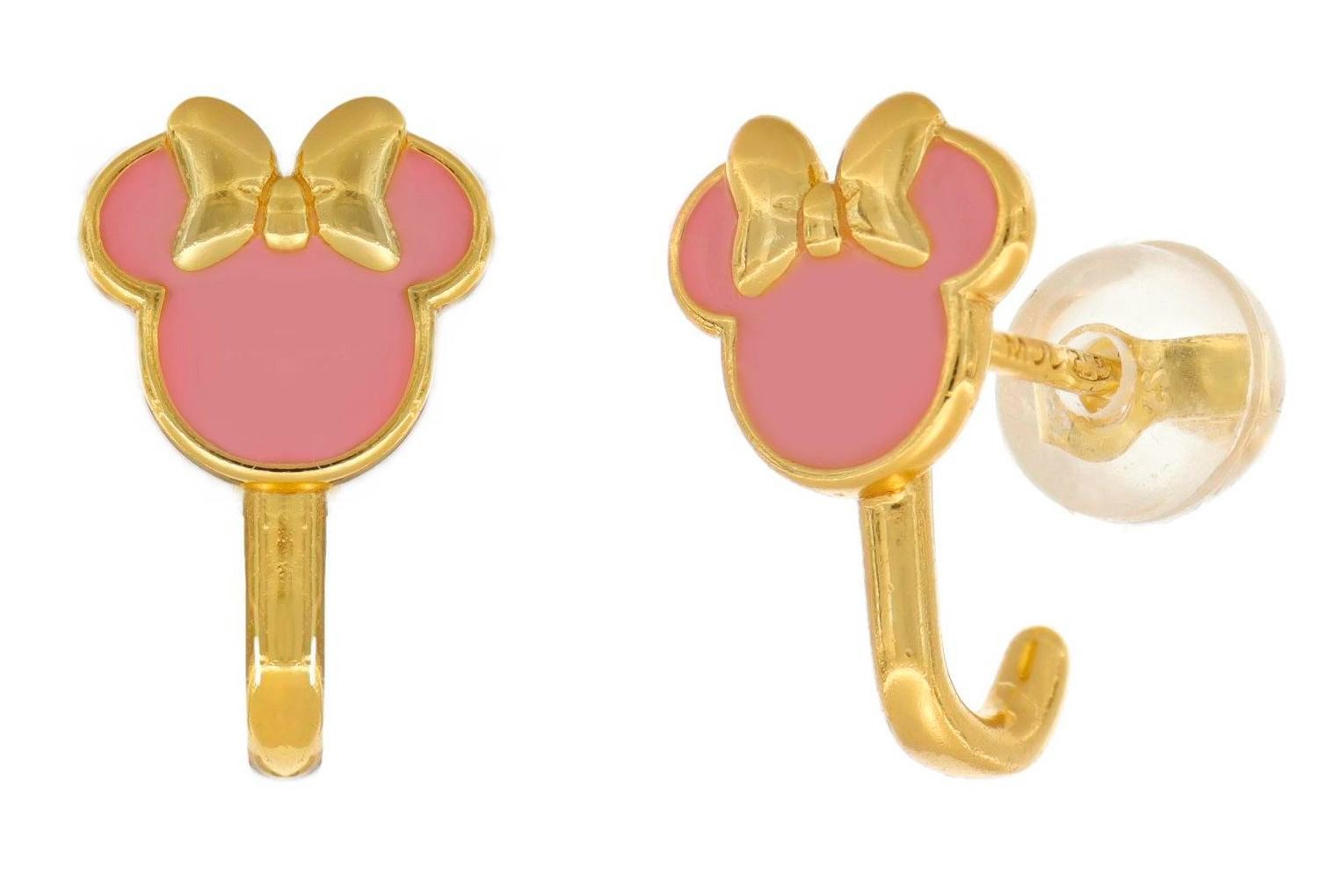 Disney Ohrstecker-Set ©DISNEY Minnie Mouse Kinderohrringe 925er Silber rosa goldfarben