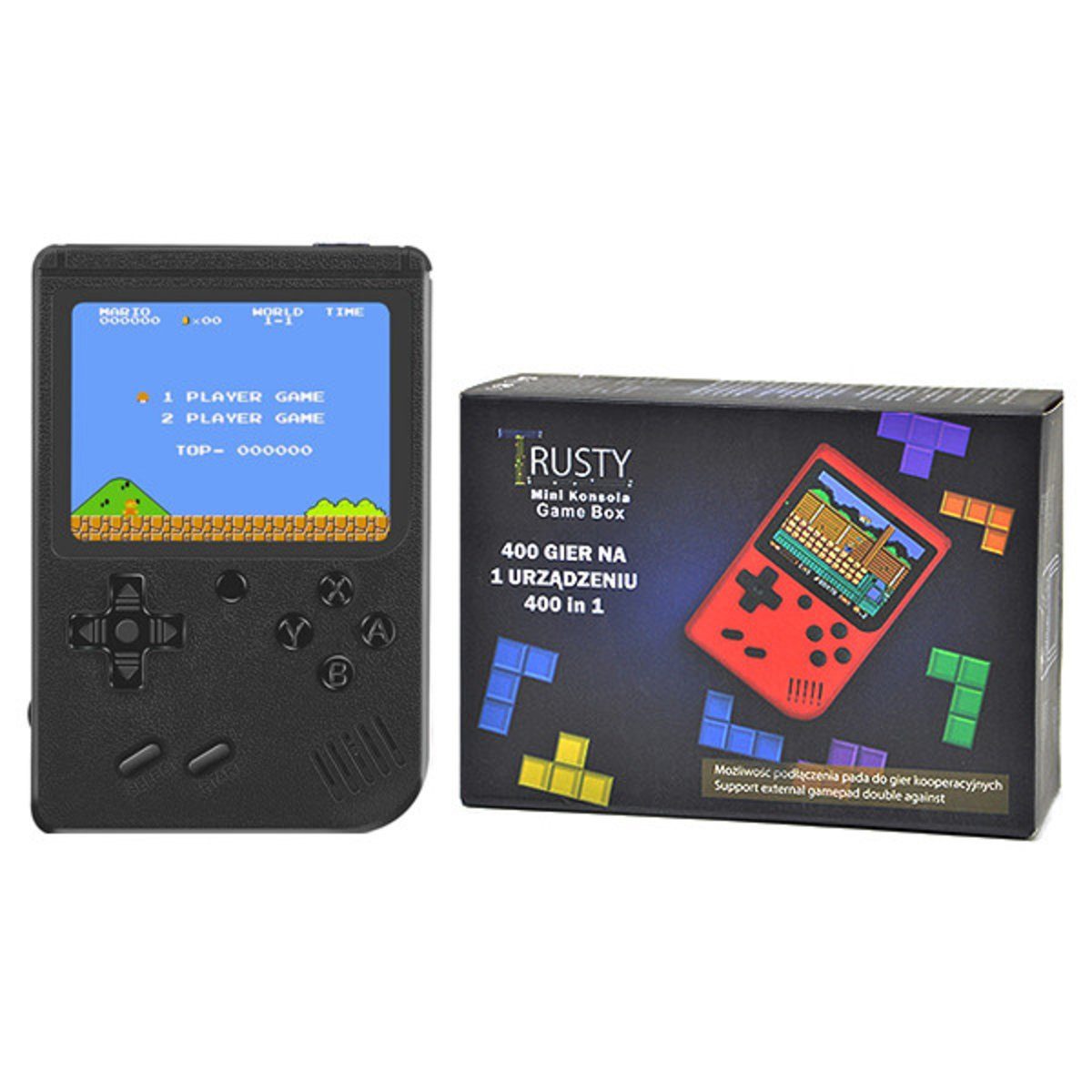 Wisam Trusty tragbare Konsole MicroUsb 400 Spiele Schwarz 1020mAh