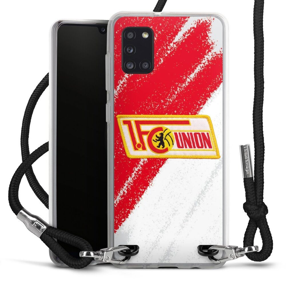 DeinDesign Handyhülle Offizielles Lizenzprodukt 1. FC Union Berlin Logo, Samsung Galaxy A31 Handykette Hülle mit Band Case zum Umhängen