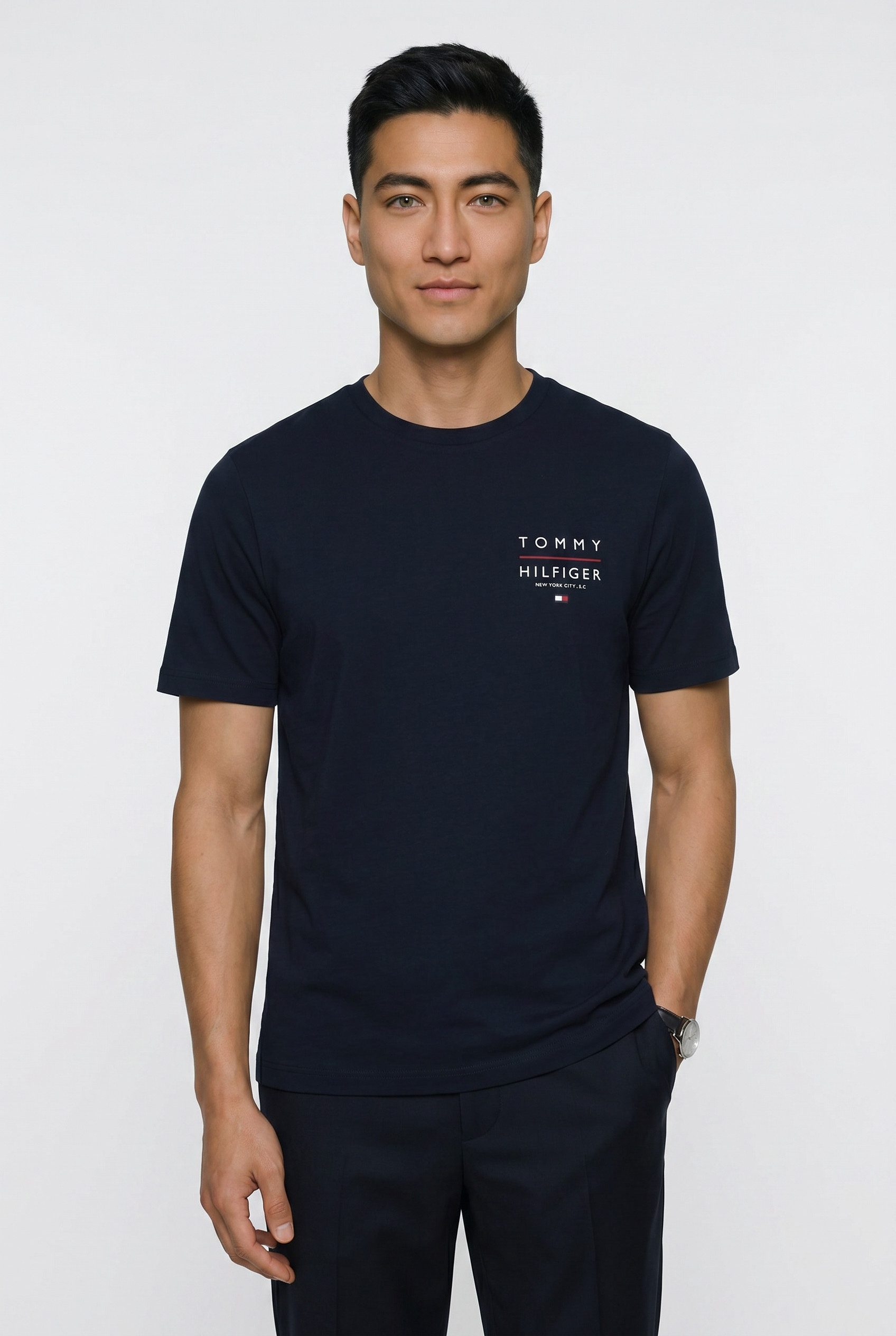 Tommy Hilfiger T-Shirt BRAND LOVE LEFT CHEST RWB TEE regular fit, Rundhals