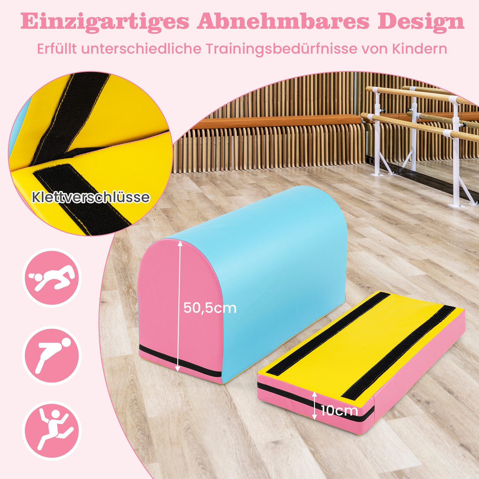 COSTWAY Turnbank, Briefkasten-Turnmatte, Gymnastik-Sprungkasten, Turnhilfe