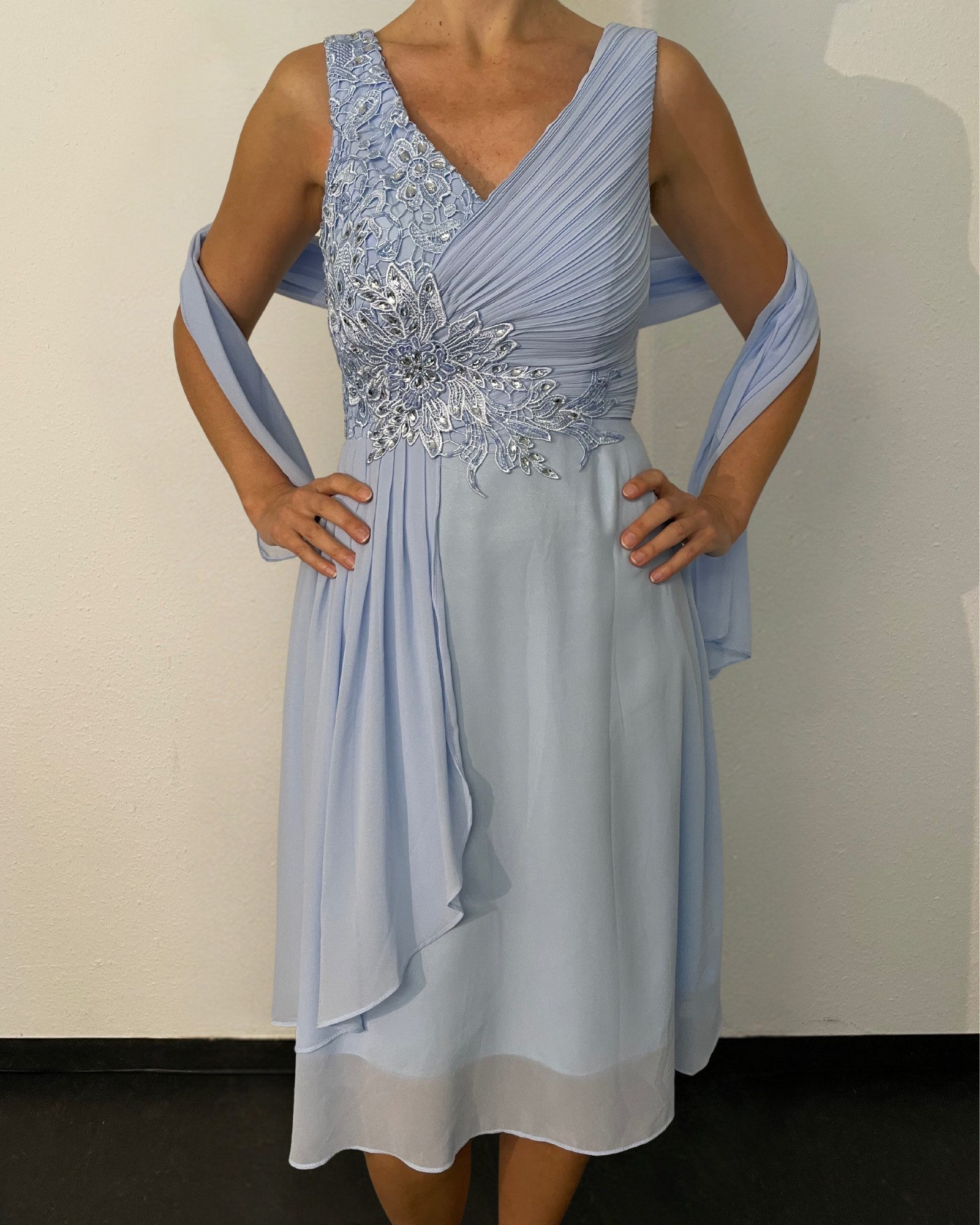 ITALY VIBES Midikleid - Abendkleid ROMANA - Kleid mit Strass - Stola