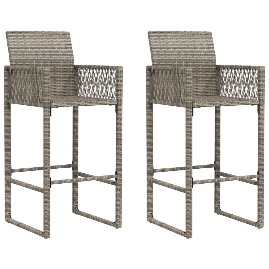 vidaXL Gartenstuhl Garten-Barhocker 2 Stk. Grau günstig online kaufen