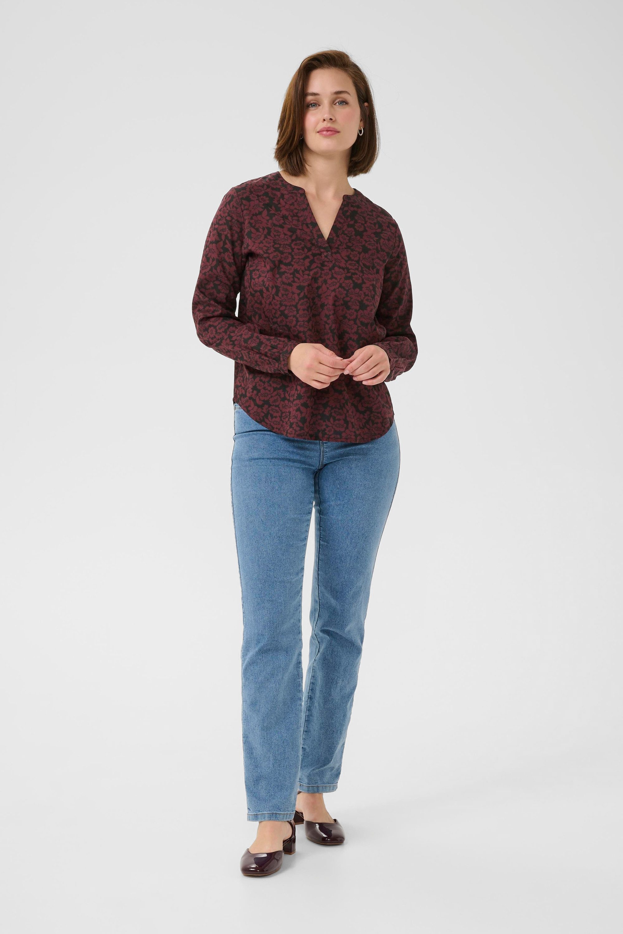 KAFFE Langarmbluse Bluse langarm KAbeathe