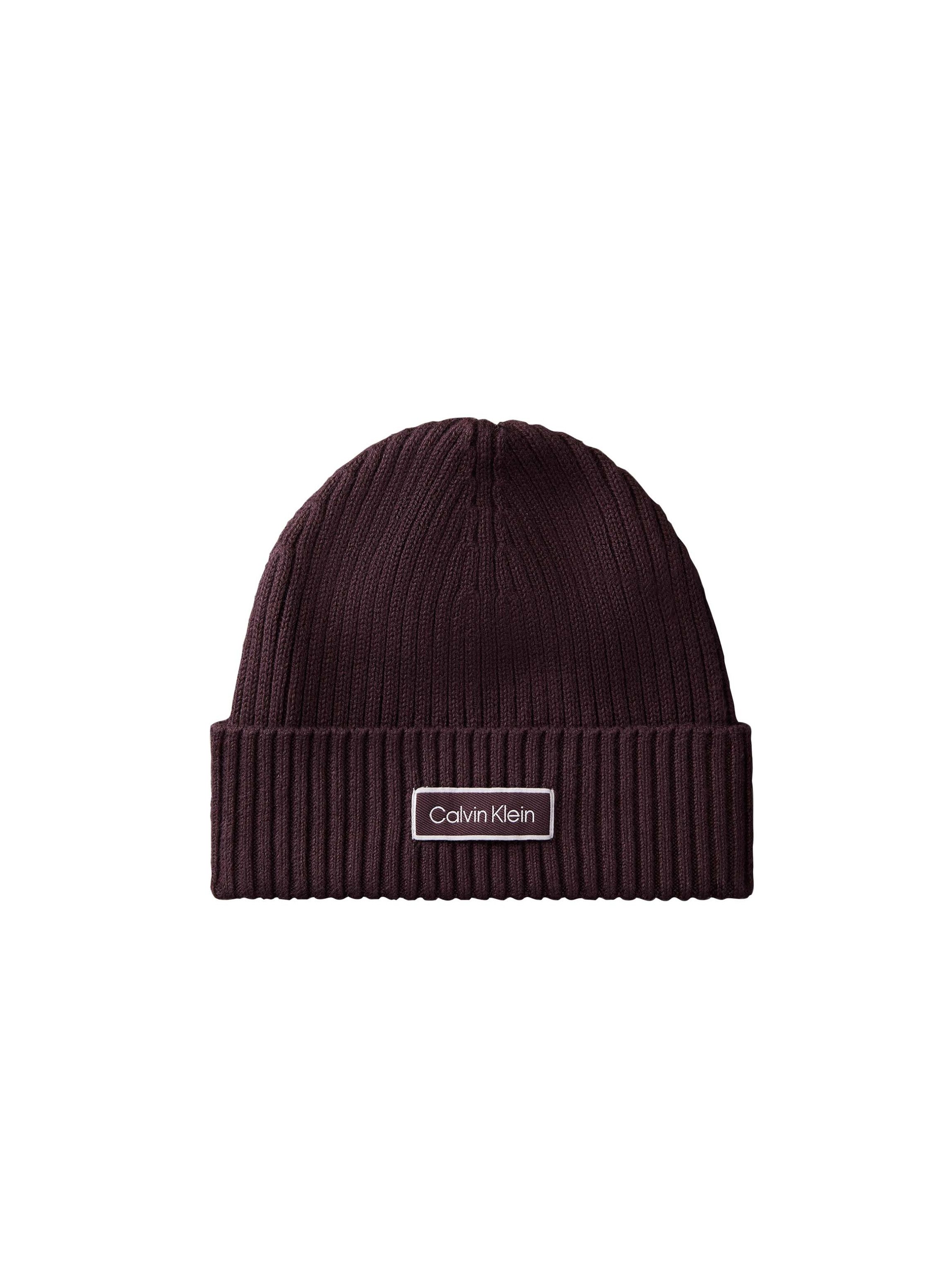 Calvin Klein Beanie PATCH CHUNKY RIB COTTON BEANIE Regular fit mit aufgenähtem Markenlogo