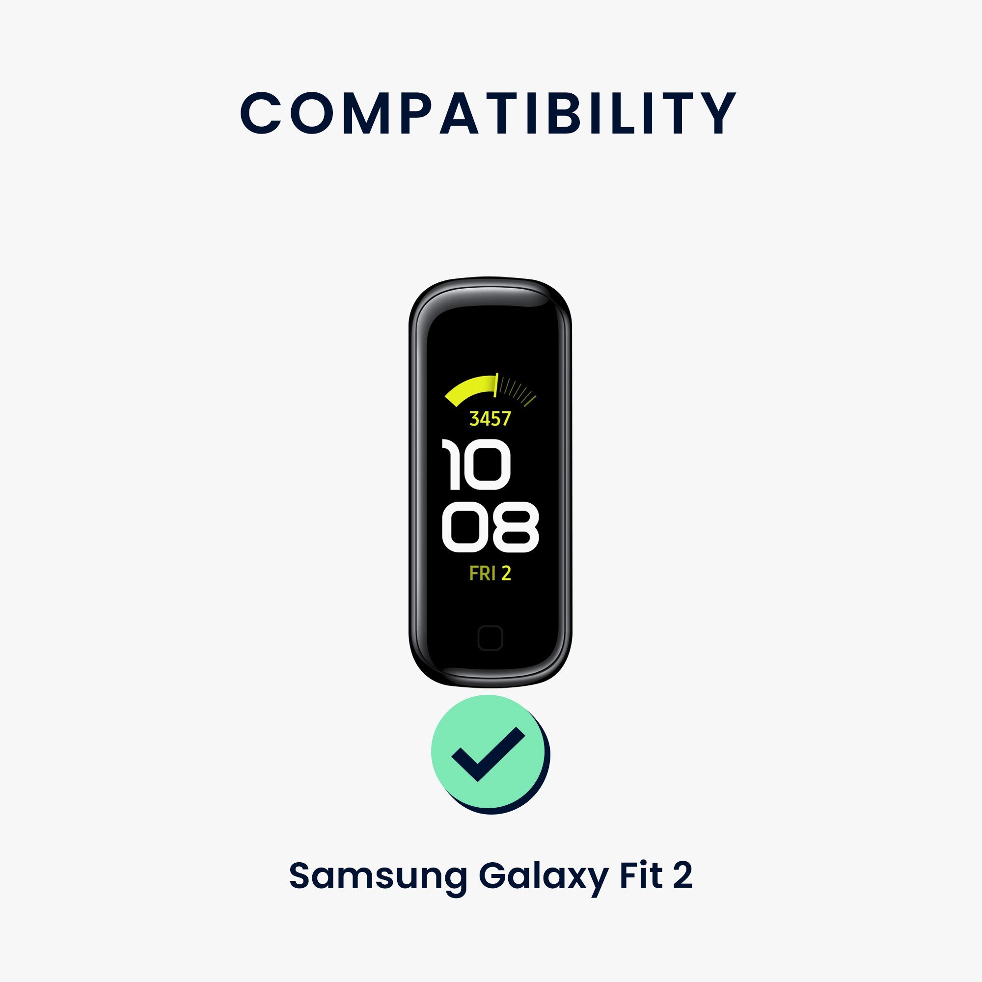 kwmobile Smartwatch-Armband Fitness Armband für Samsung Galaxy Fit 2 Band, Ersatzarmband mit Photocrom-Effekt - 14 - 22 cm Innenmaße