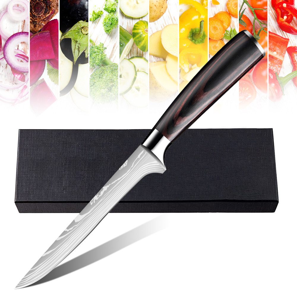 MDHAND Ausbeinmesser 15 cm Profimesser, inklusive Geschenkbox, Fleischmesser mit scharfer Edelstahl-Klinge & Pakkaholzgriff