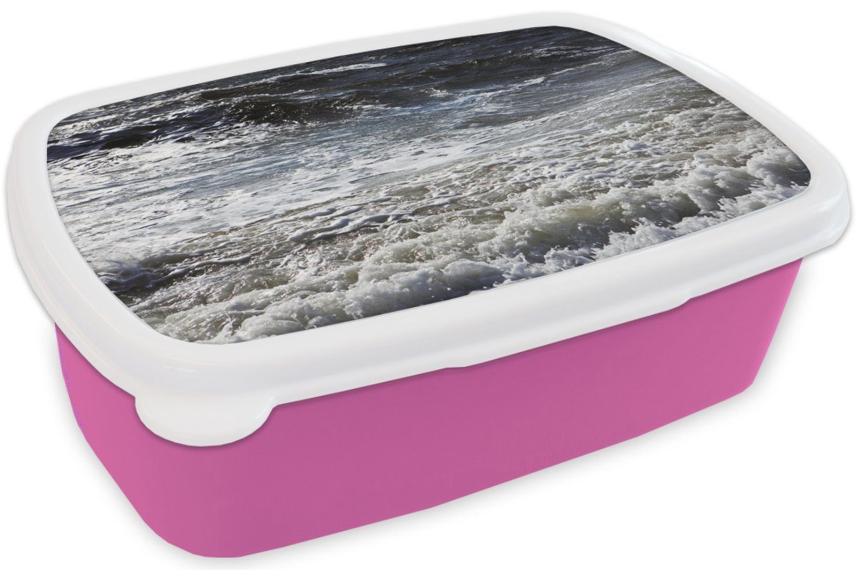 - Kunststoff Kunststoff, Brotdose MuchoWow - Snackbox, Brotbox Wellen, Mädchen, rosa für Erwachsene, Wasser Kinder, Nordsee (2-tlg), Lunchbox