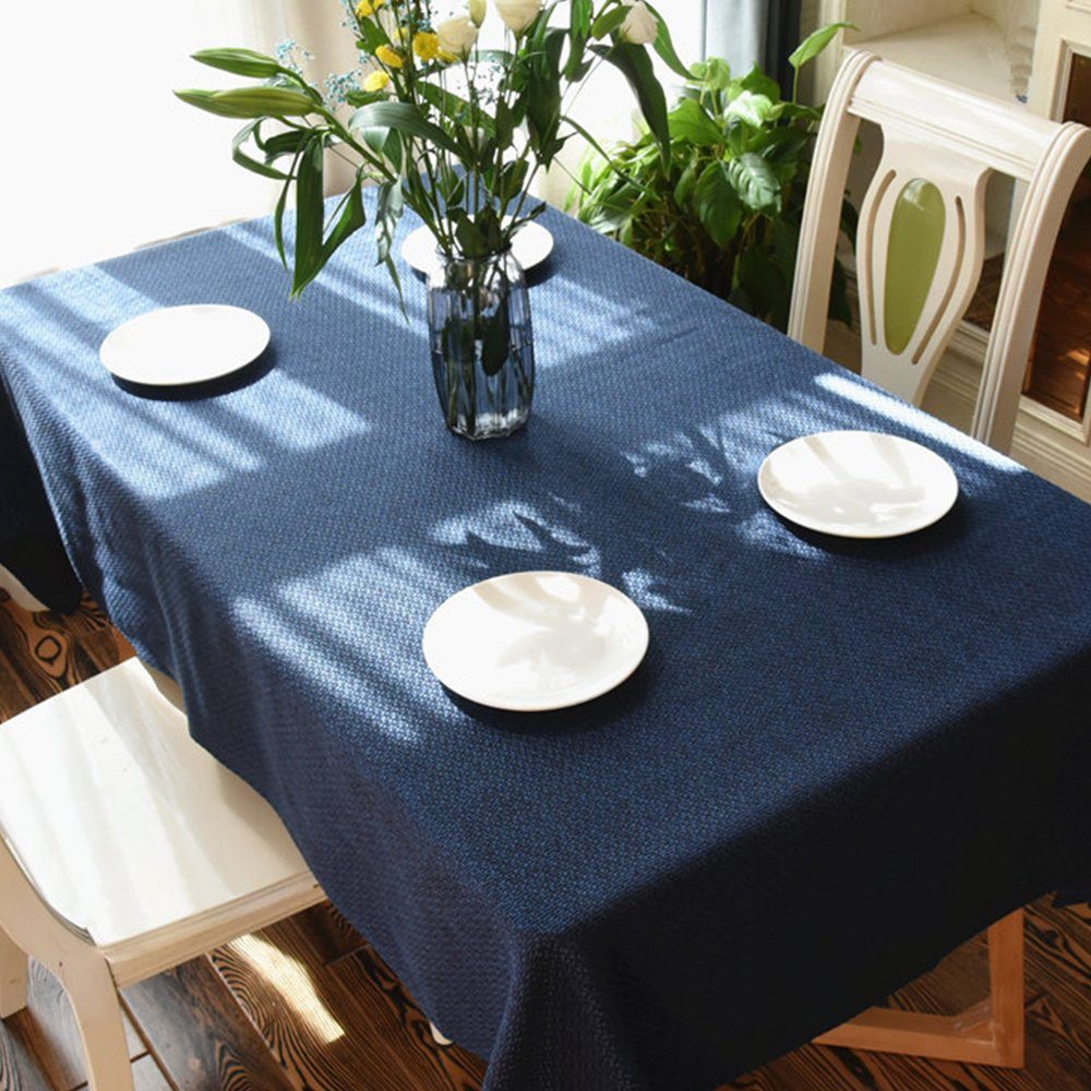 Wasserdicht 135x240 cm Eckig Tischwäsche Blau Leinendecke Tischdecke FELIXLEO Tischdecke