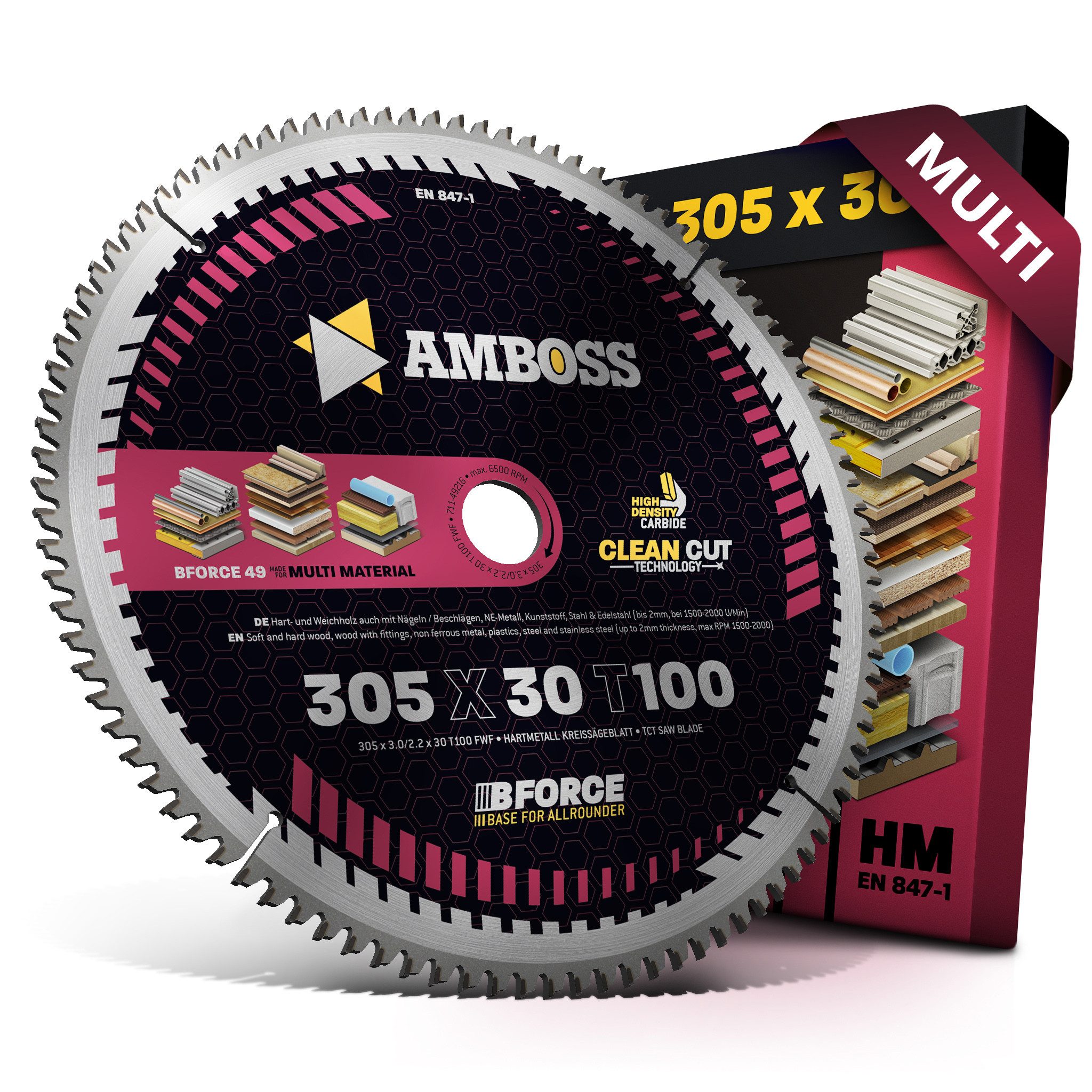 Amboss Werkzeuge Kreissägeblatt HM Kreissägeblatt - 305 x 3/2.2 x 30 Z100 FWF