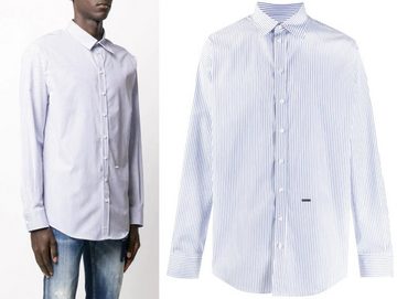 Dsquared2 Langarmhemd DSQUARED2 LOOSE FIT RELAXED SUIT CASUAL STRIPED SHIRT S74DM0404 Anzug