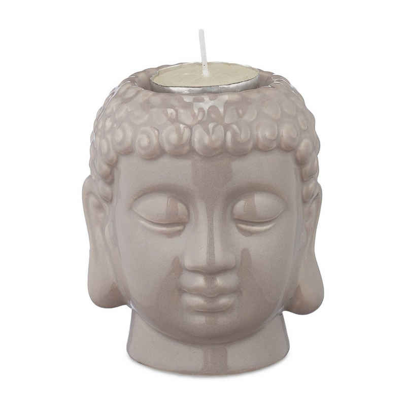 relaxdays Teelichthalter Buddha Teelichthalter
