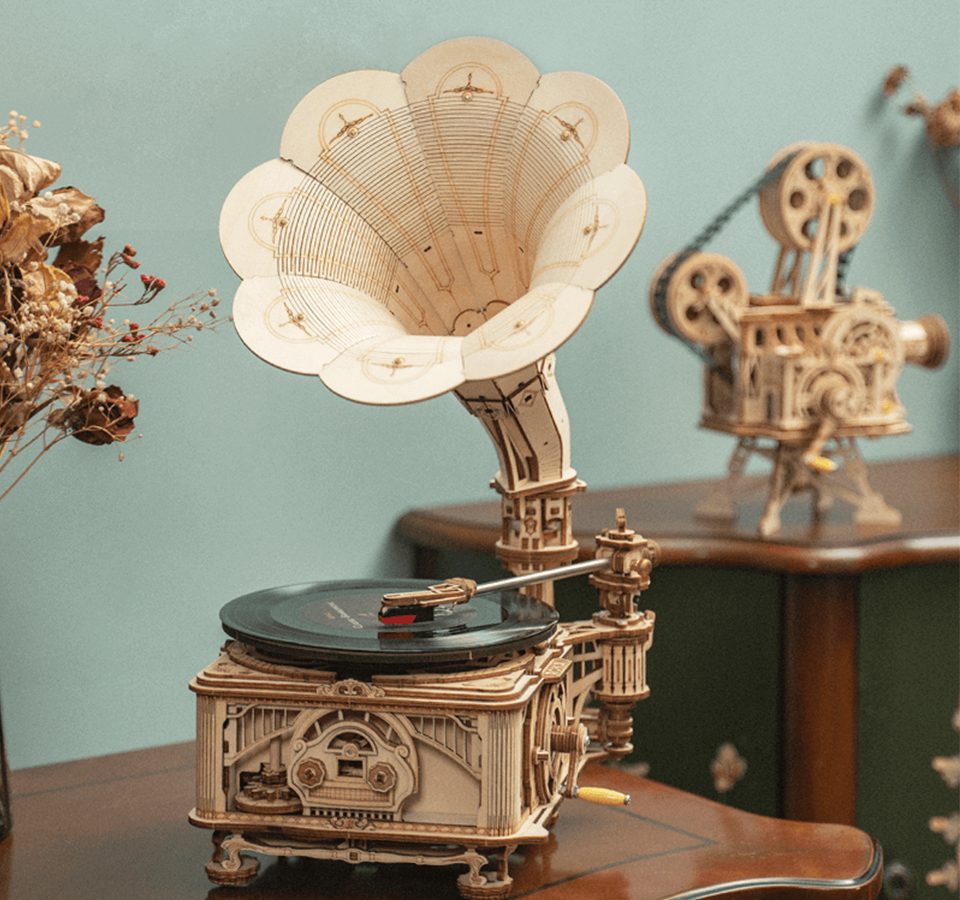 Robotime Modellbausatz Robotime Retro Grammophon Mechanisches Holzpuzzle, M günstig online kaufen