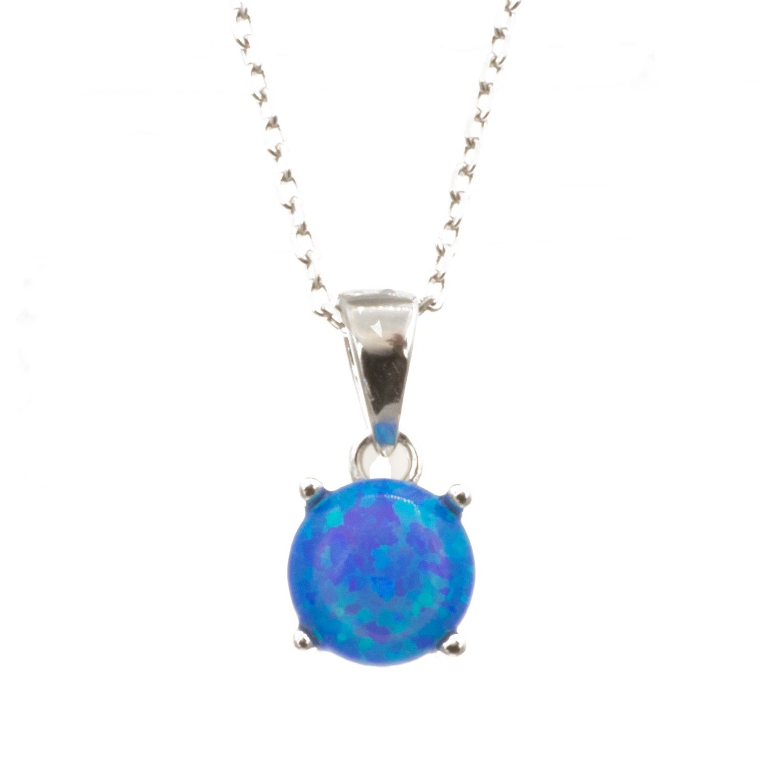 Kette mit Anhänger Anhänger mit Kette Opal blau