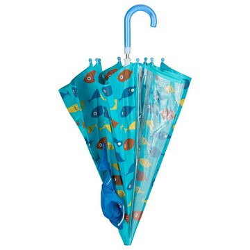 von Lilienfeld Stockregenschirm VON LILIENFELD Regenschirm Kinderschirm Fische Meer Fischschwarm Kinderregenschirm Junge Mädchen bis ca. 8 Jahre, abgeflachte Schirmspitze