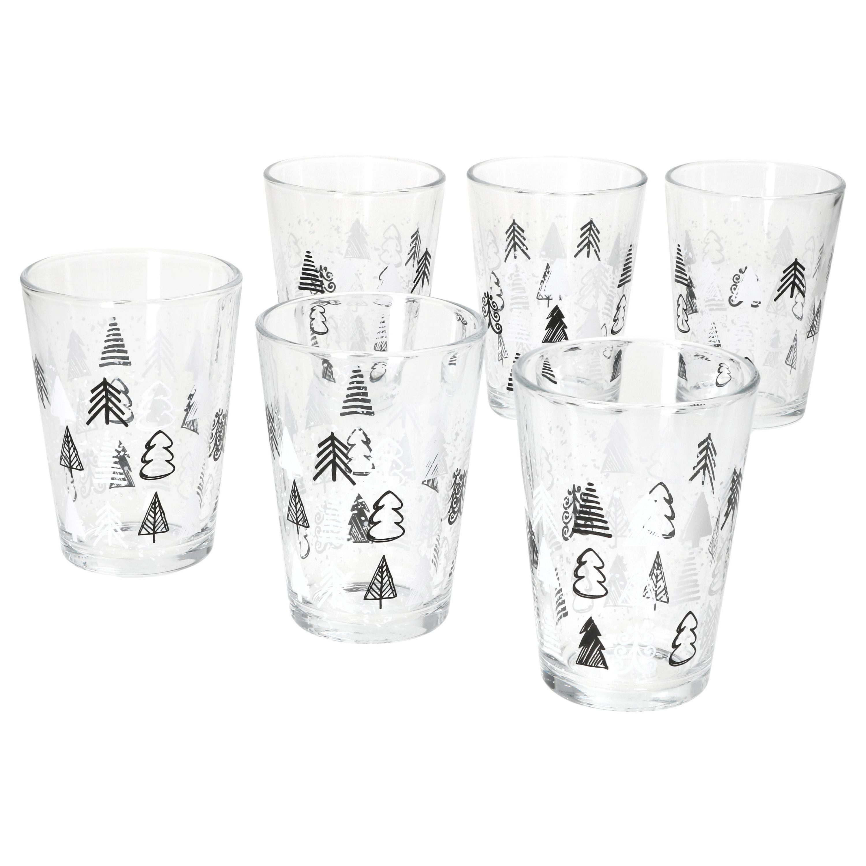 Ritzenhoff & Breker Glas Ritzenhoff Weihnachtsbaum 6x Glühwein-Gläser 240ml H11cm, Glas, Weihnachtsgeschirr, Weihnachten, Weihnachtsset, Geschirr