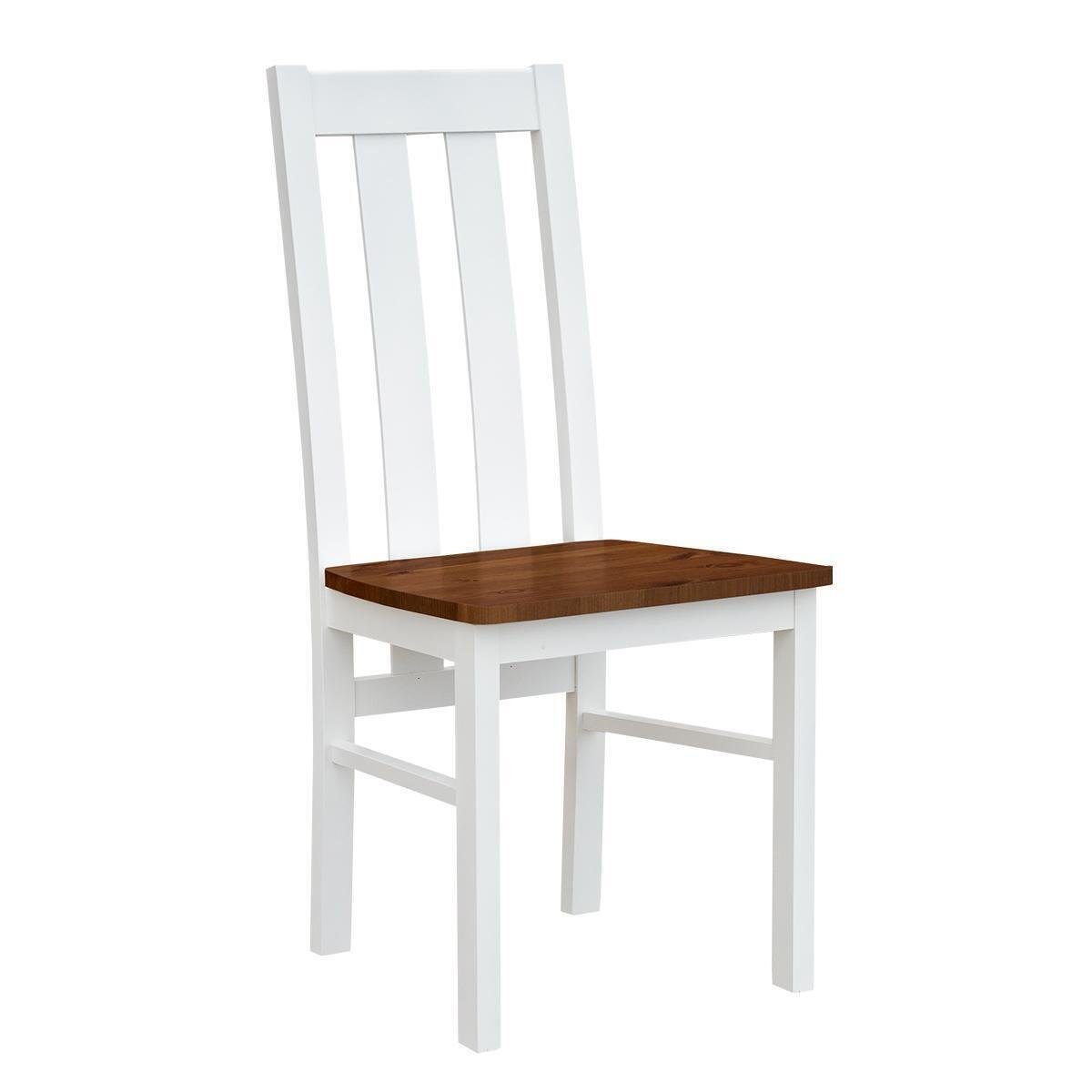 JVmoebel Esszimmerstuhl Landhaus Sessel Stuhl 1x Esszimmer Lehnstuhl Lounge Sitz Holzstuhl Weiß/Braun | Stühle