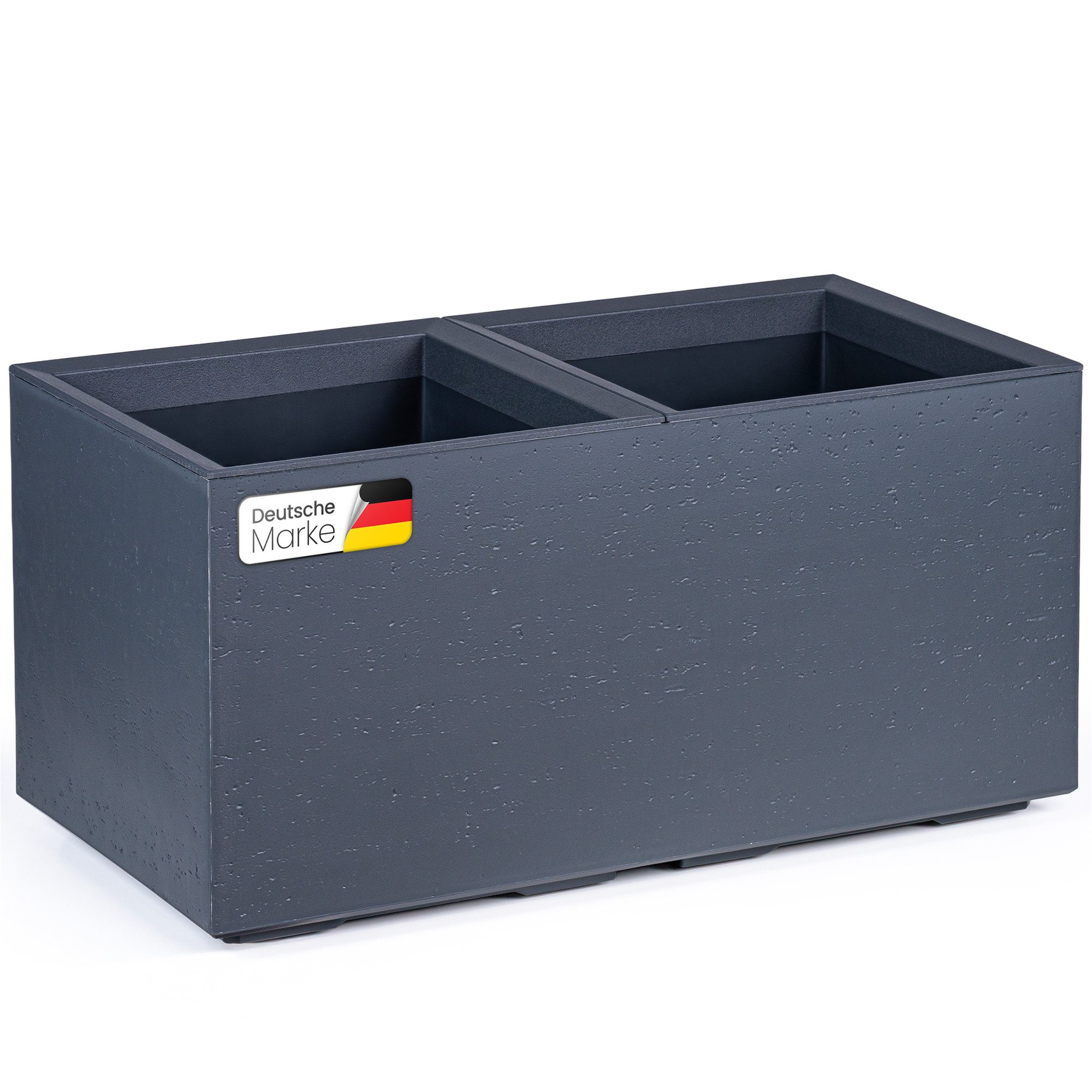 KONZEPT Pflanzkübel groß außen, Blumenkübel mit Rollen, aus Kunststoff (80 x 40 x 39 cm), ideal für Balkon, Terrasse und Garten