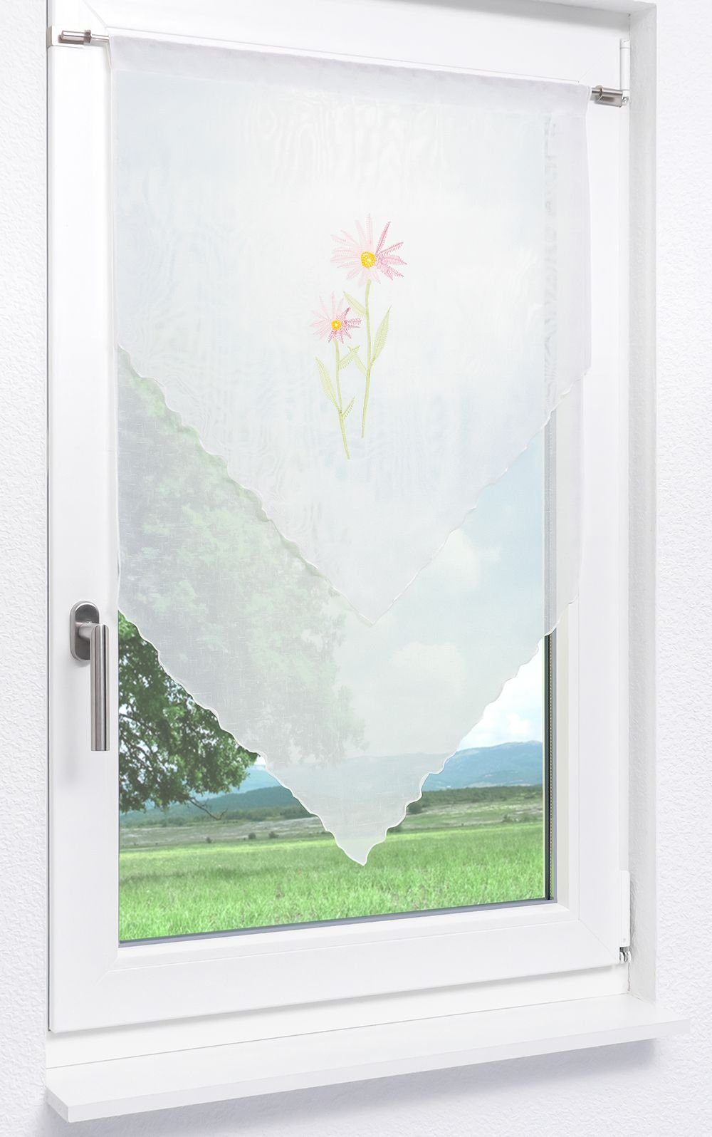 LYSEL® Scheibengardine Scheibenhänger Mancha (1 St), transparent, HxB 90x60cm