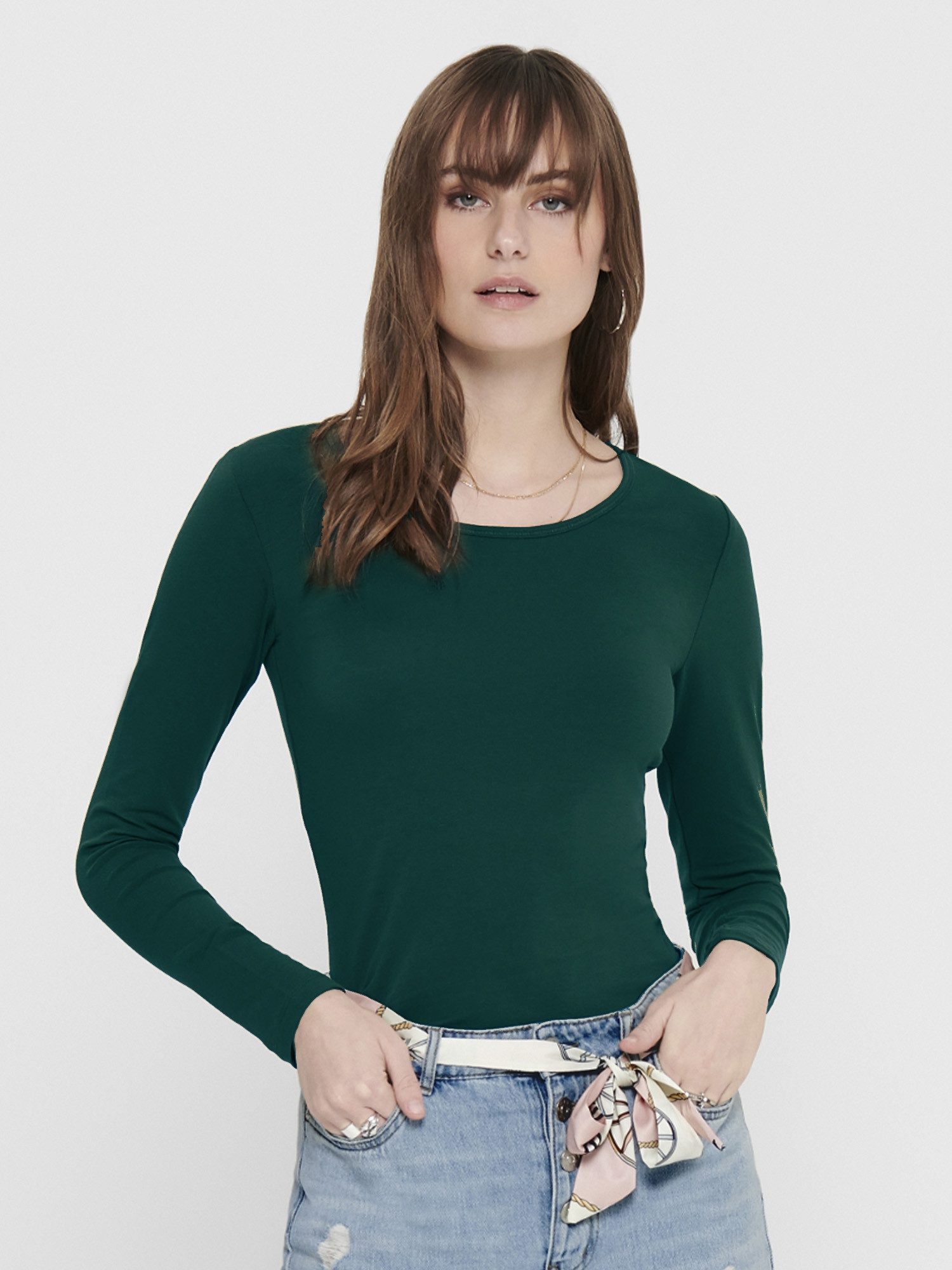 ONLY Langarmshirt Live Love NEW Longsleeve (3-tlg., 3er Pack) Figur betont, elastische Baumwollqualität