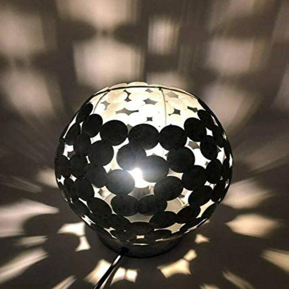 Lichthandel Hoch LED Tischleuchte Tischleuchte Retro Vintage Kugelleuchte Schnurschalter incl. LED, LED wechselbar, warmweiß, Retro