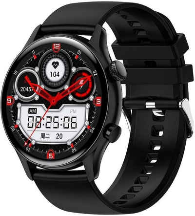 Manike HK8 AMOLED Bildschirm Smartwatch (4,3 cm/1,69'' HD Voll Touchscreen Zoll) Spar - Set, mit wechselband aus weichem Silikon und Ladenkabel, Herzfrequenzmesser, Analyse von EKG-Daten, Blutdruckmessgerät