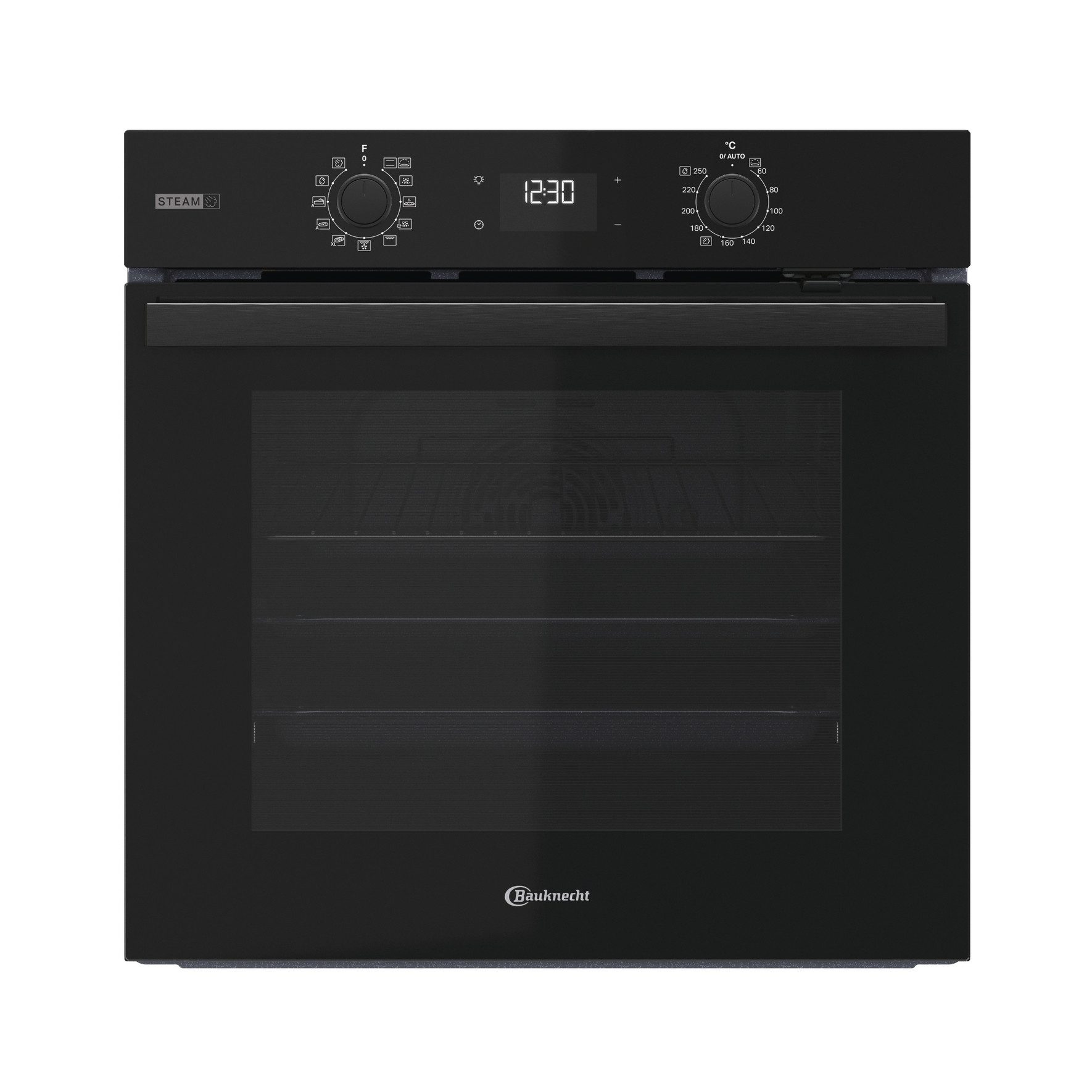 BAUKNECHT Backofen-Set BAKO 820 Pyro Steam, mit 1-fach-Teleskopauszug, FlexiClean - zwei mühelose Reinigungsfunktionen (Pyrolyse & Hydrolyse) je nach Bedarf, GentleSteam – für ein saftiges Inneres und ein knuspriges Äußeres