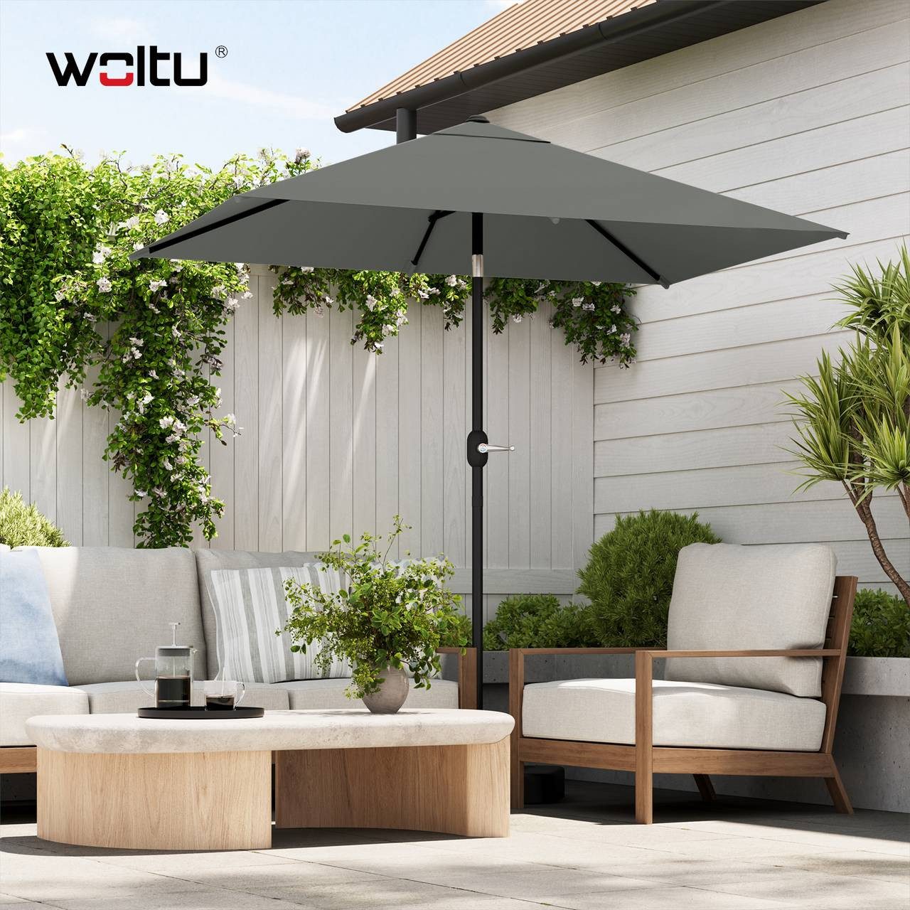 Woltu Sonnenschirm, UV-Schutz, UPF 50+, Neigungsverstellbar, günstig online kaufen