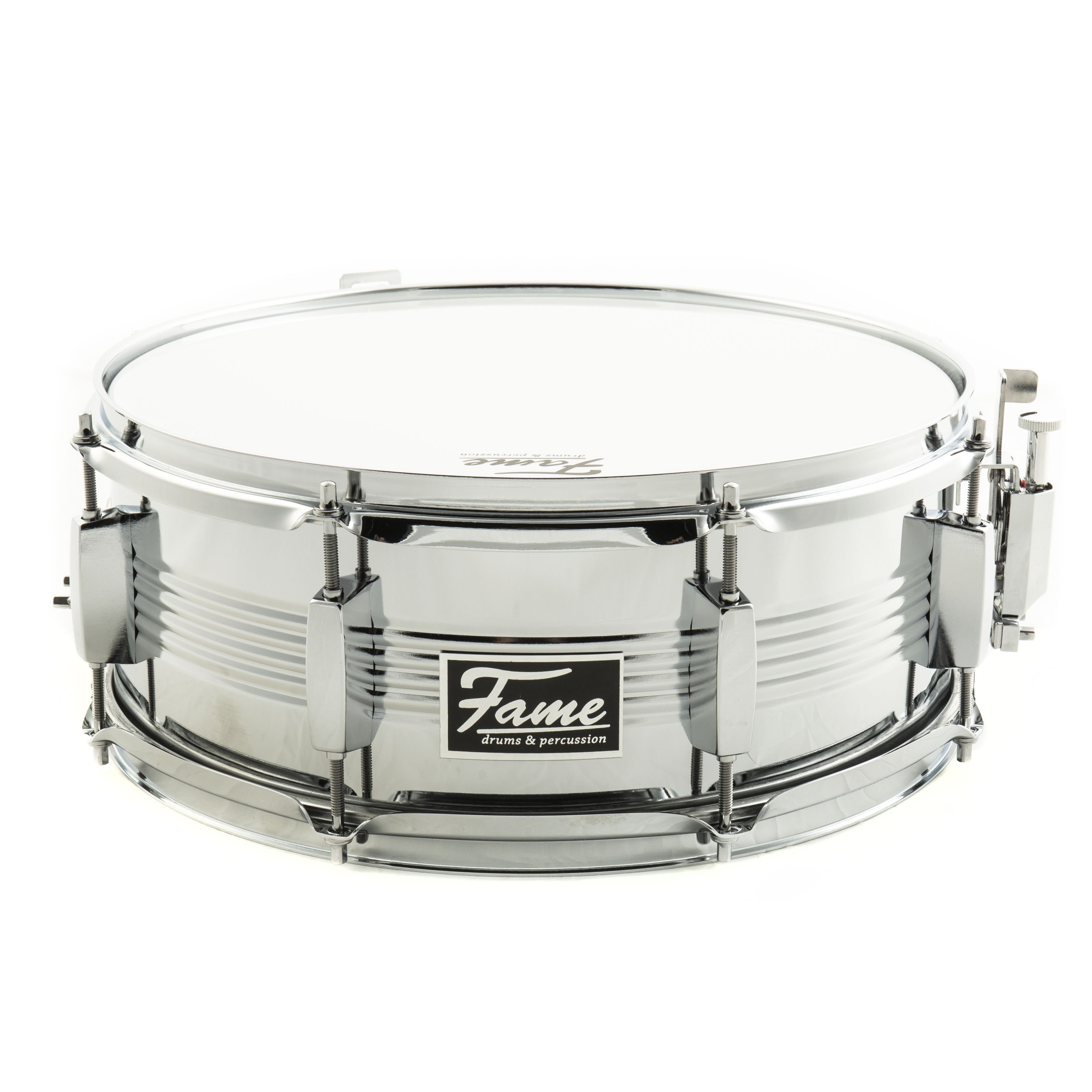FAME Snare Drum,FSMAR-65 Marching Snare Drum 14"x6.5" Stahl Marschtrommel Tragegurt Hohe Lautstärke Stimmstabilität Inklusive Marching Sticks Silber", Marching, Snare Drums, Marching Snare Drum, Stahl Marschtrommel, Hohe Lautstärke