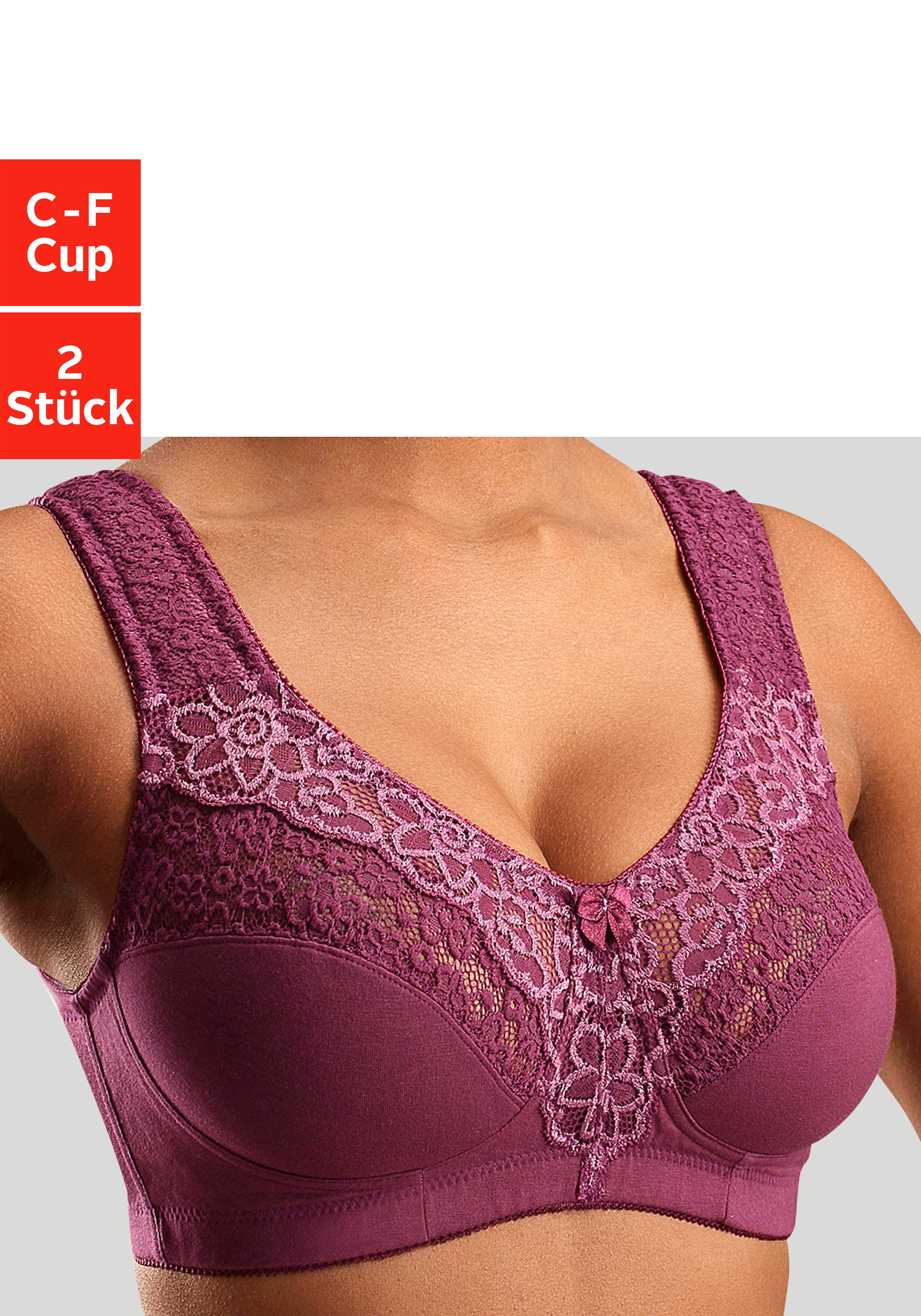 petite fleur Entlastungs-BH (2 Stück) ohne Bügel, Baumwollqualität, Packung
