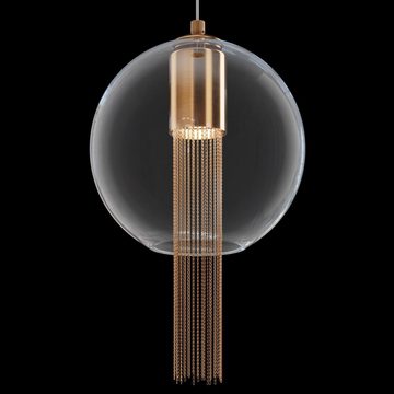 click-licht Hängeleuchte Pendelleuchte Flusso in Gold und Transparent GU10 250mm, keine Angabe, Leuchtmittel enthalten: Nein, warmweiss, Hängeleuchte, Pendellampe, Pendelleuchte