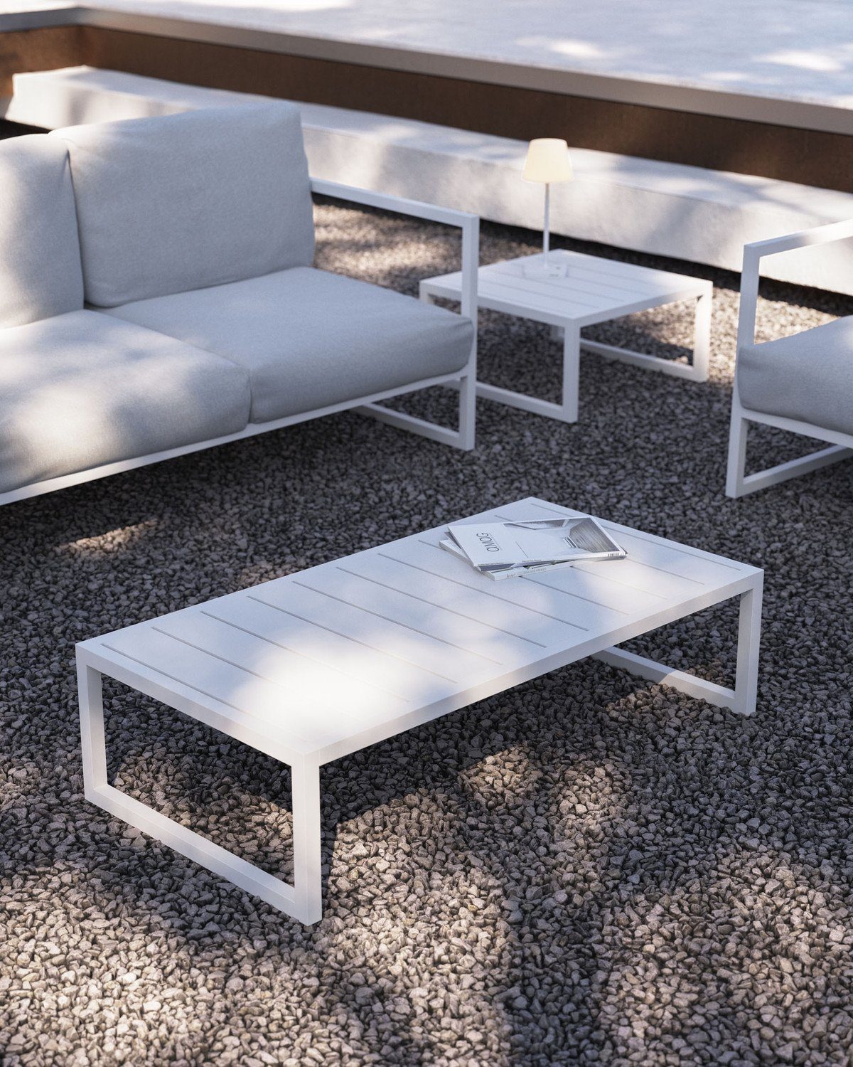 Natur24 Gartentisch Tisch Comova 114 x 60 x 30 cm Aluminium Wohnzimmer