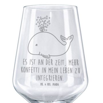 Mr. & Mrs. Panda Rotweinglas Wal Konfetti - Transparent - Geschenk, Rotweinglas, Abnehmen, Geburts, Premium Glas, Feine Lasergravur