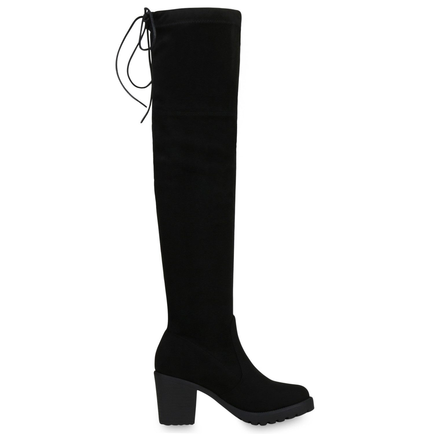 VAN HILL 833657 Overkneestiefel Damen Overknee Stiefel Penelope mit Blockabsatz und Schnürung – Bild 2 von 4
