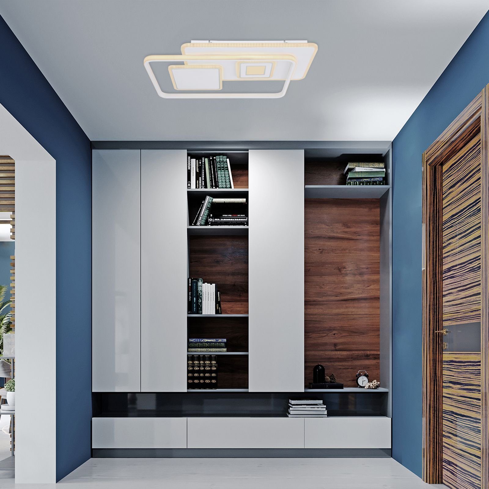 Esszimmer, modern, GLOBO Deckenleuchte fest LED Dimmbar, Deckenleuchte Küche, Warmweiß, integriert, Deckenlampe Wohnzimmer Farbwechsel Fernbedienung, Globo LED Schlafzimmer, Flur